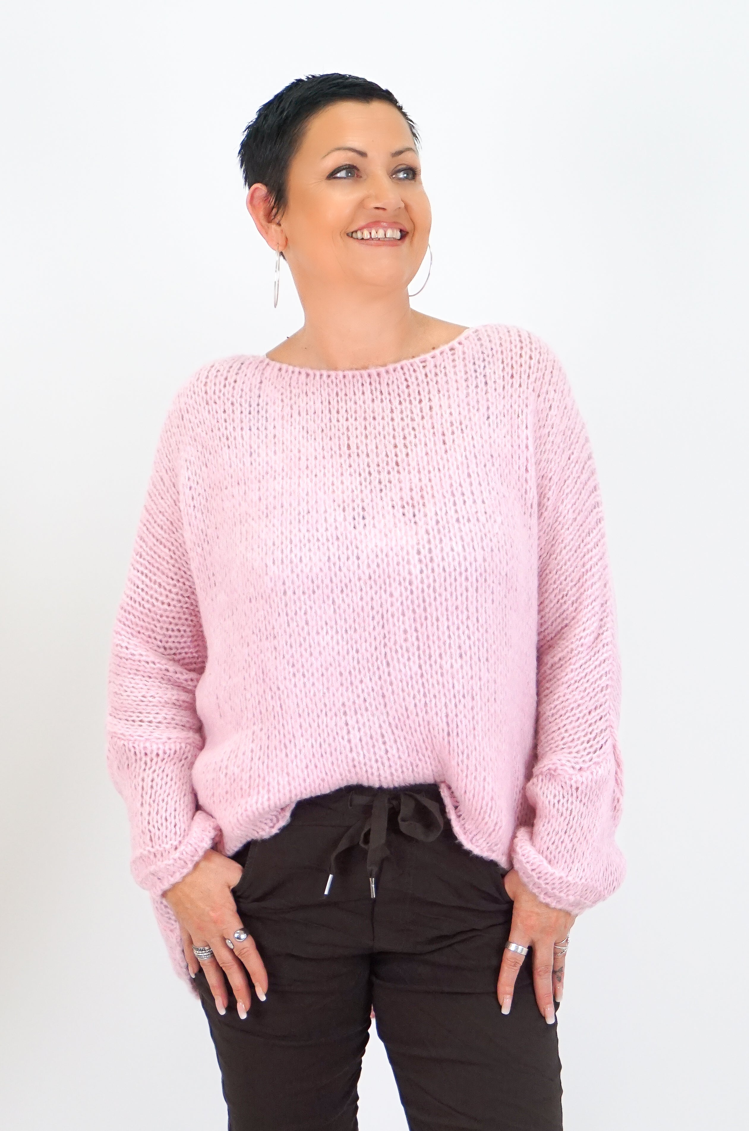 Basic Strickpulli, rosa