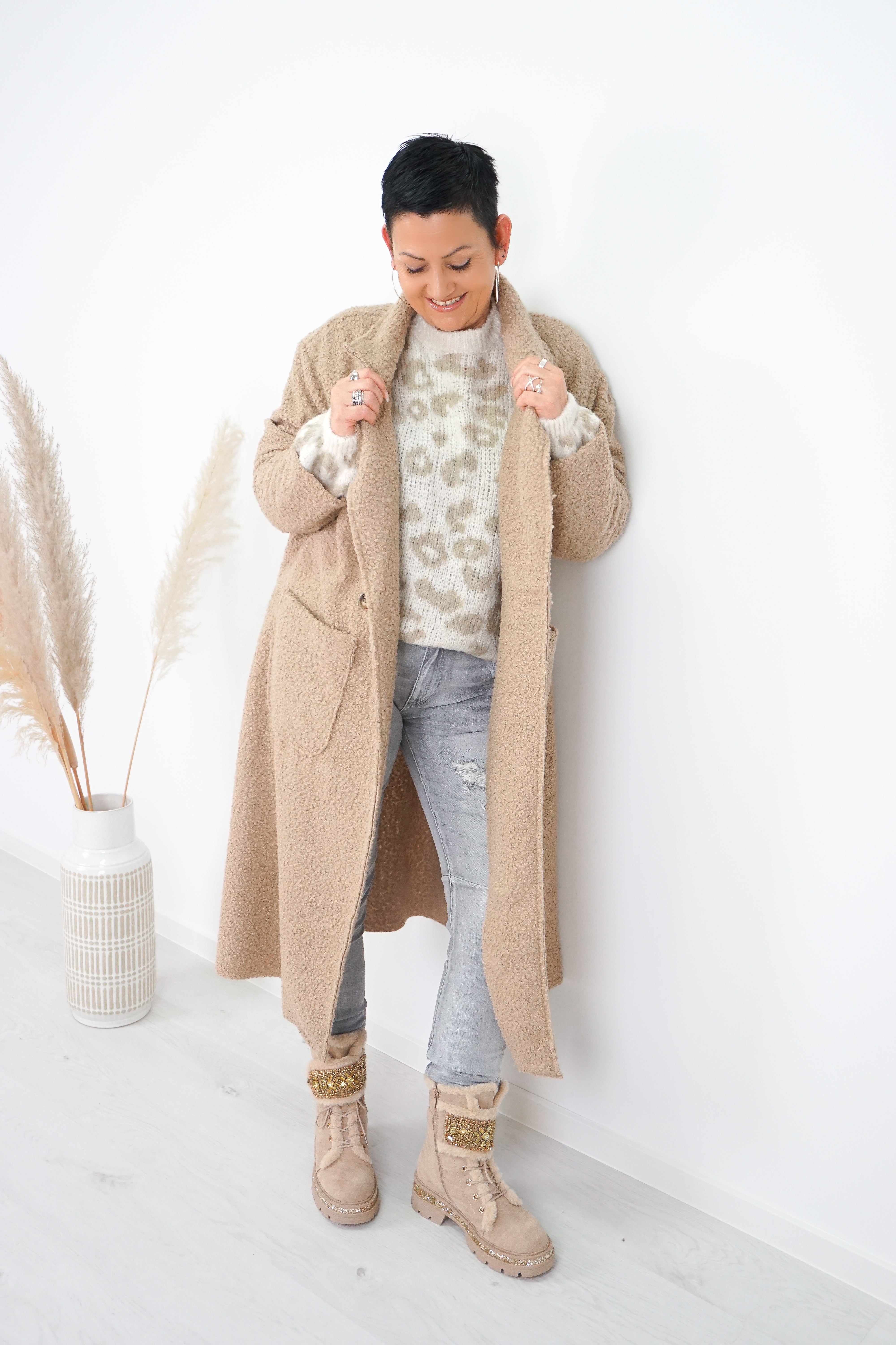 Leichter Mantel, beige