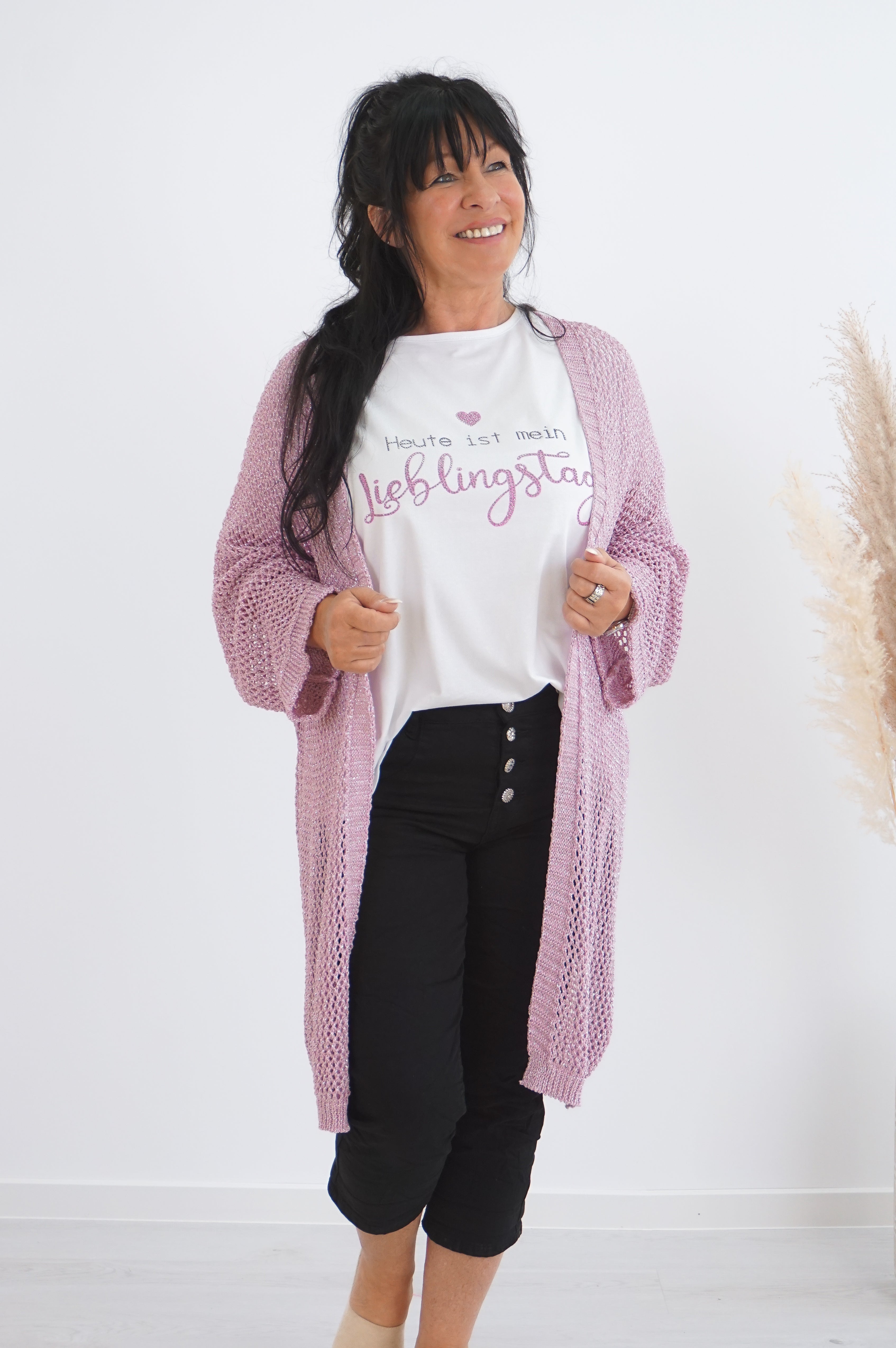 Häkeljacke "sparkle", rose