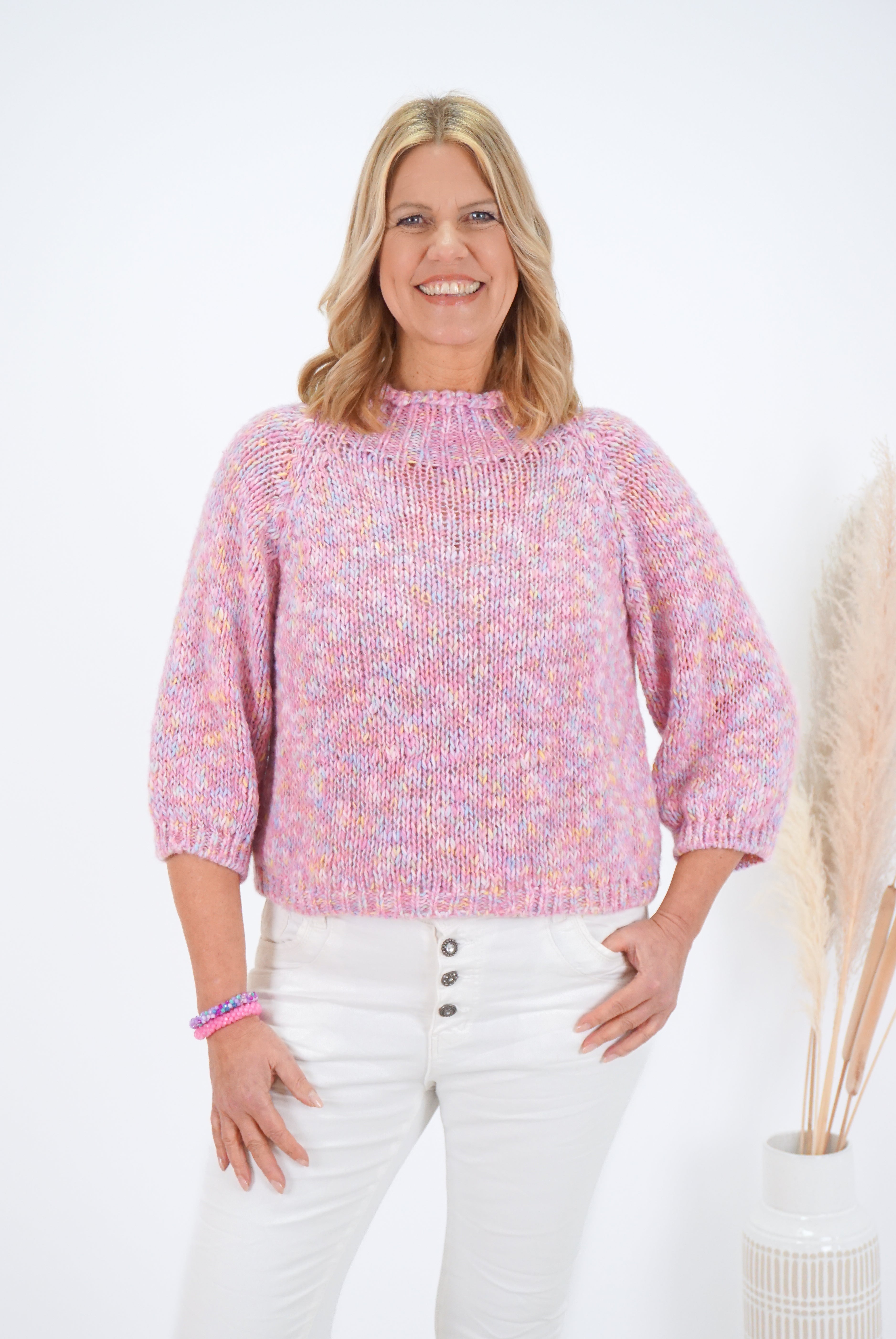 Strickpulli mit 3/4 Ärmeln
