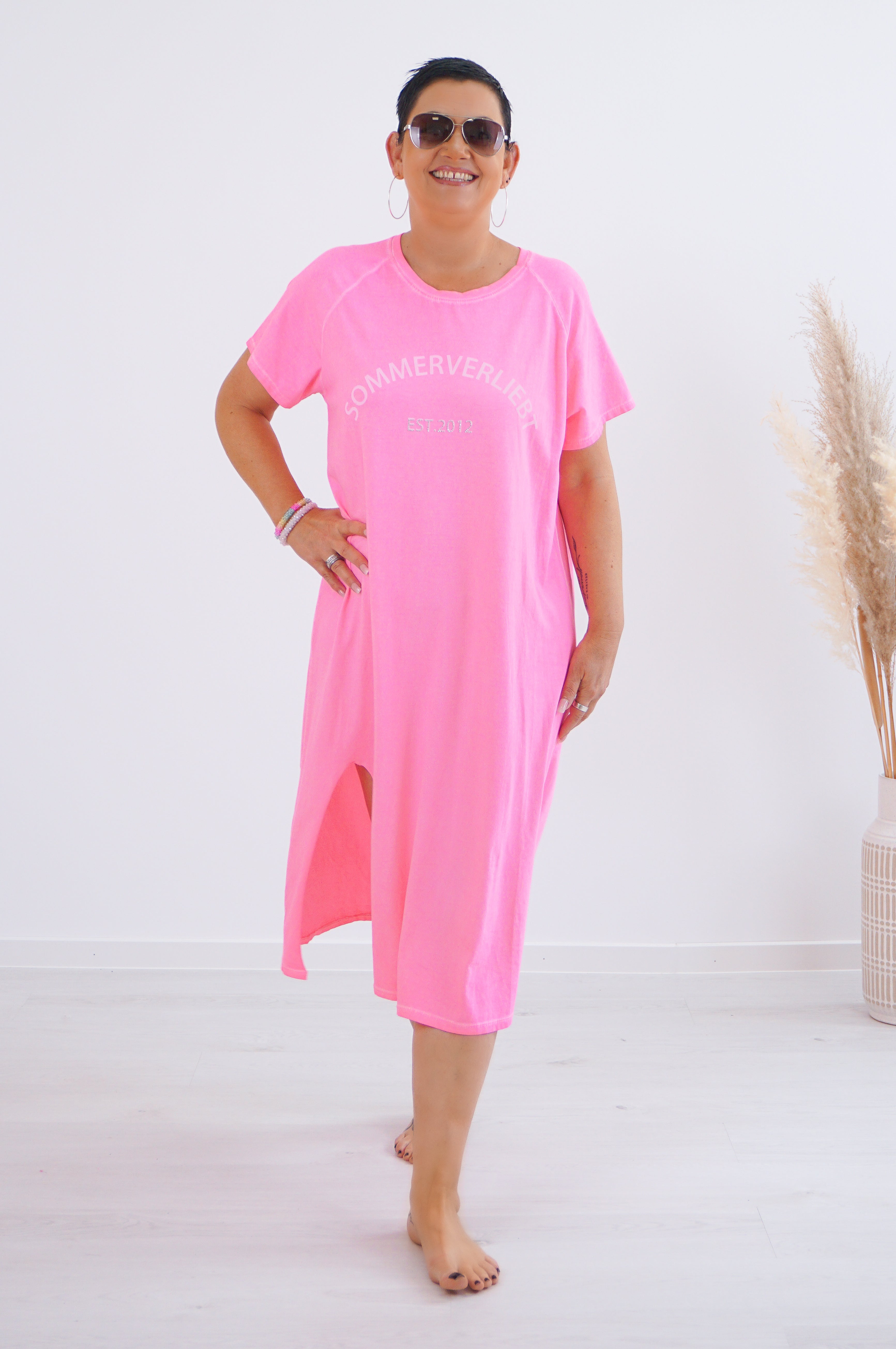 Jerseykleid "Sommerverliebt", neonpink