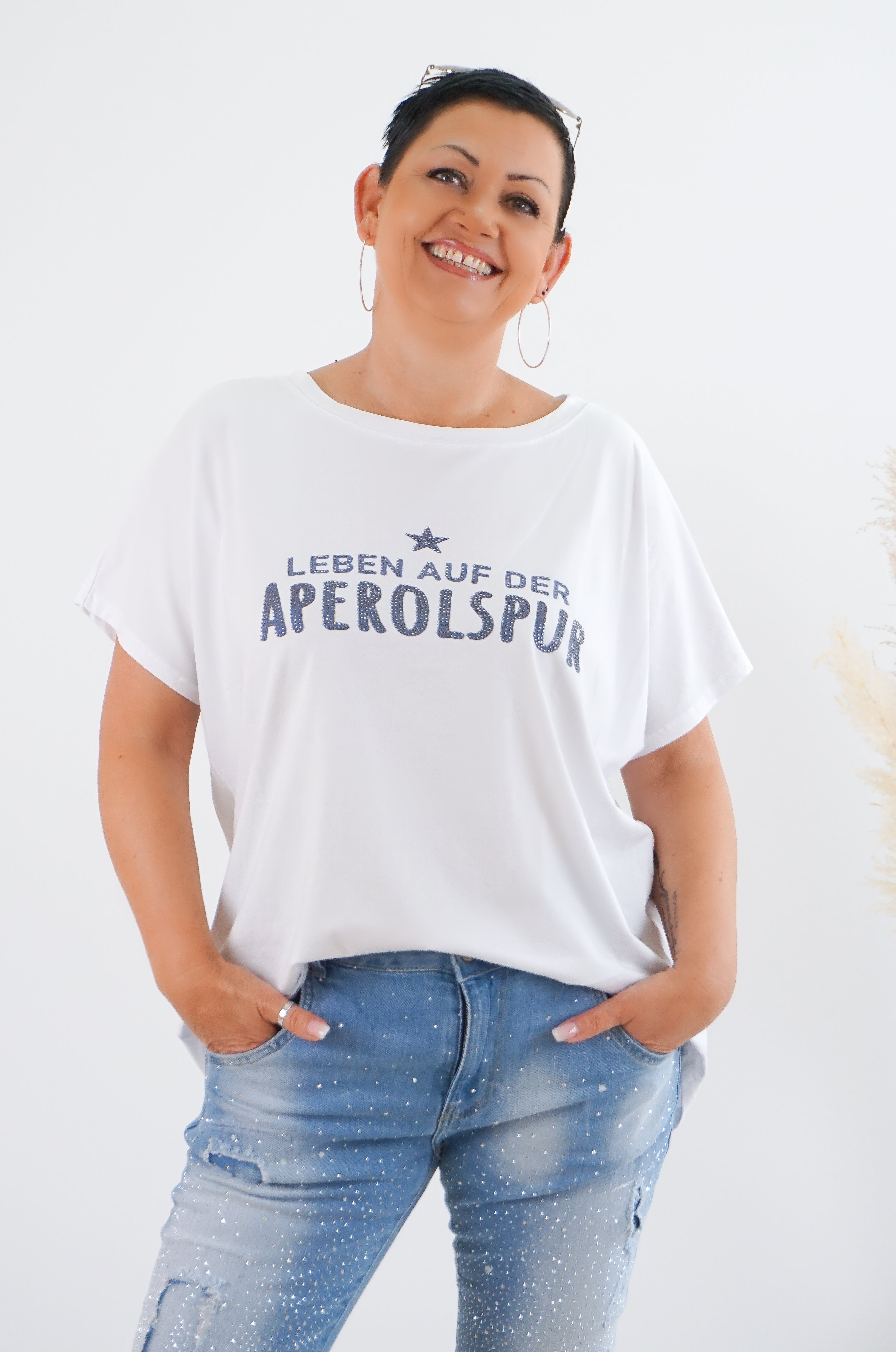 T-Shirt "aperolspur“, jeansblau