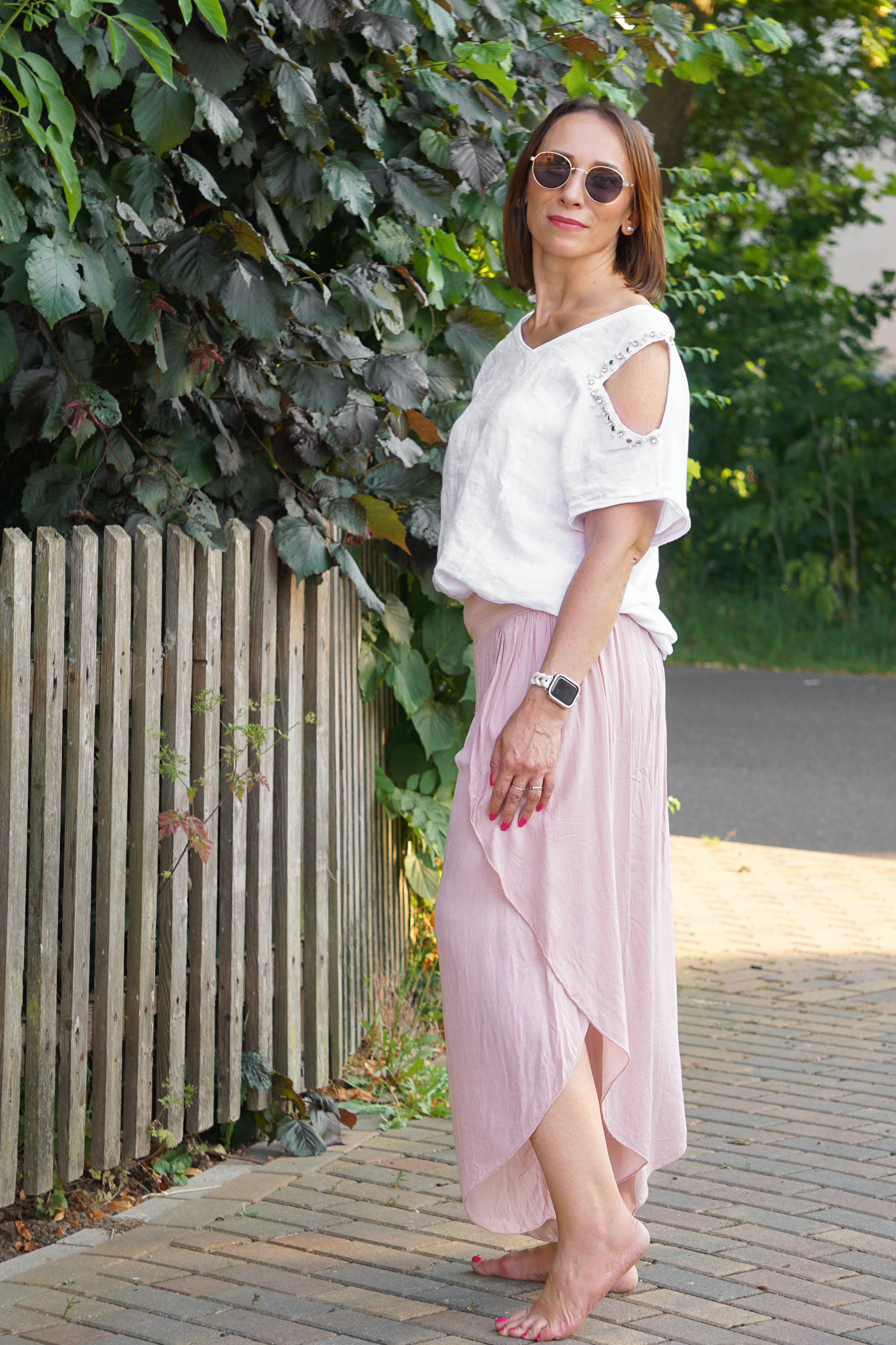 Verspielte Sommerhose, rose