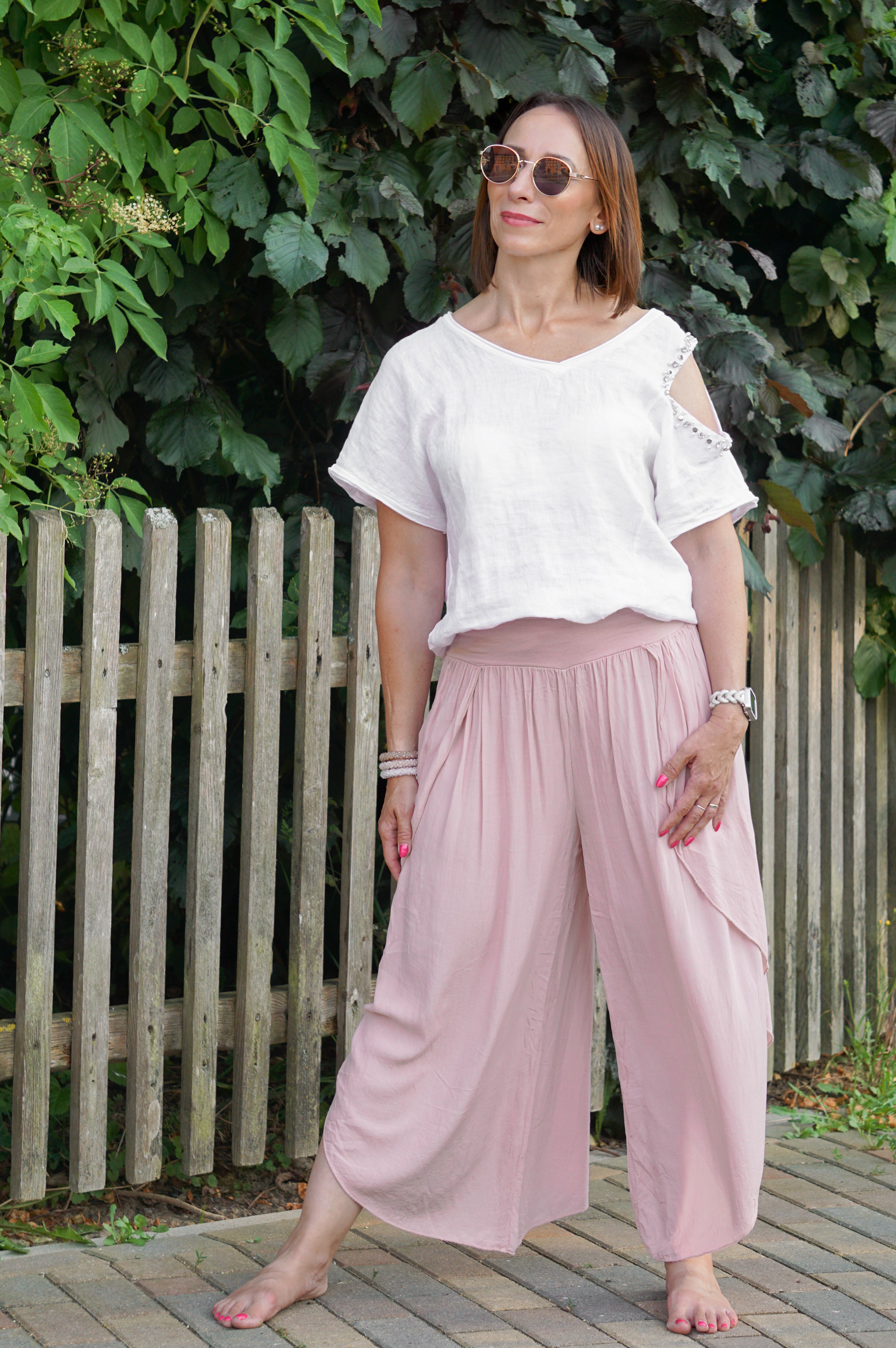 Verspielte Sommerhose, rose