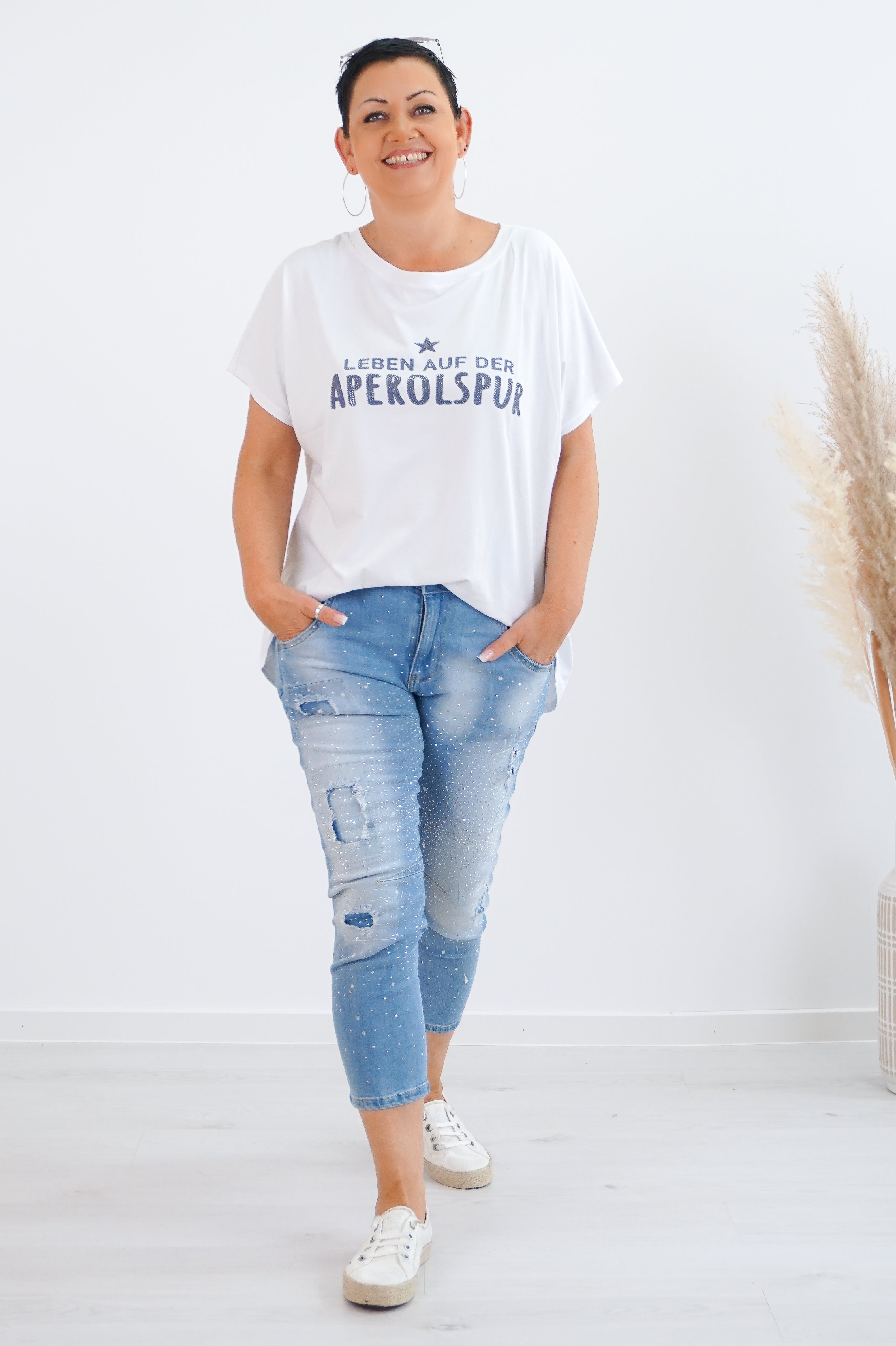 T-Shirt "aperolspur“, jeansblau