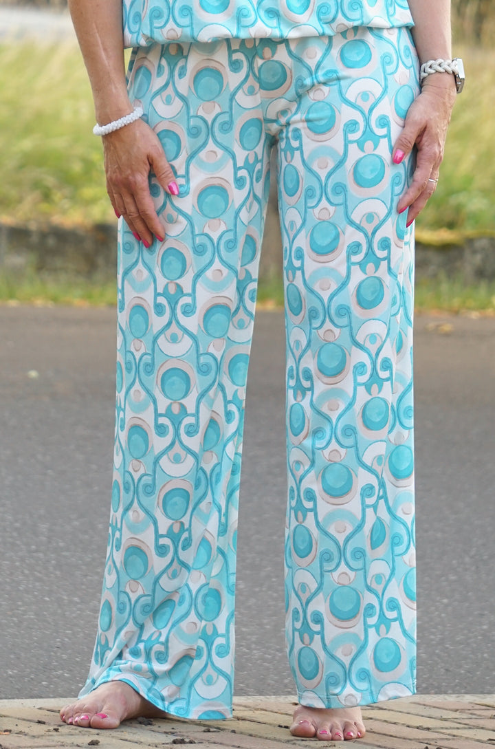 Zweiteiler Kofferhose mit Print, mint