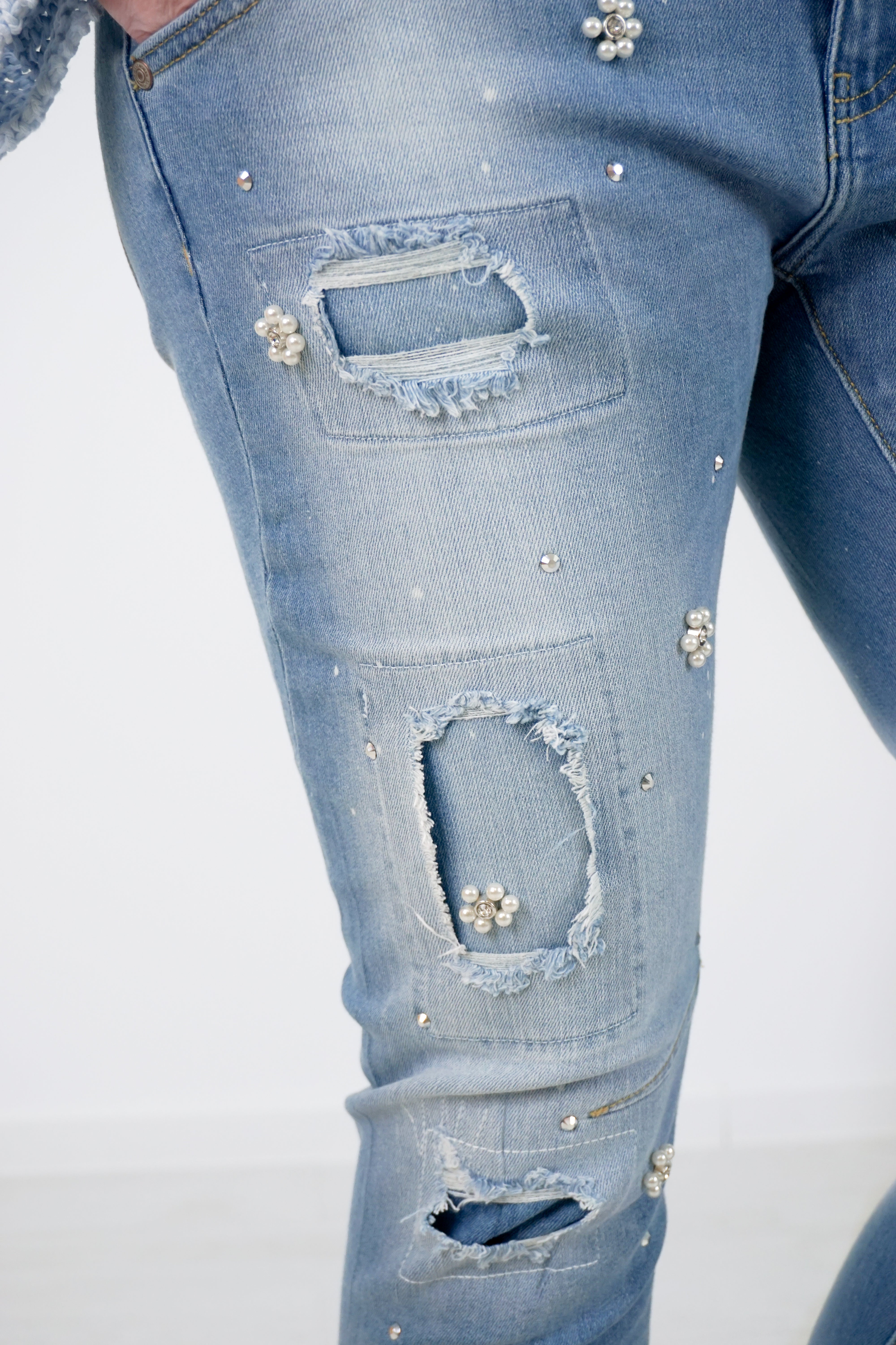 Sexy Woman 7/8 Jeans “glamour“, blau
