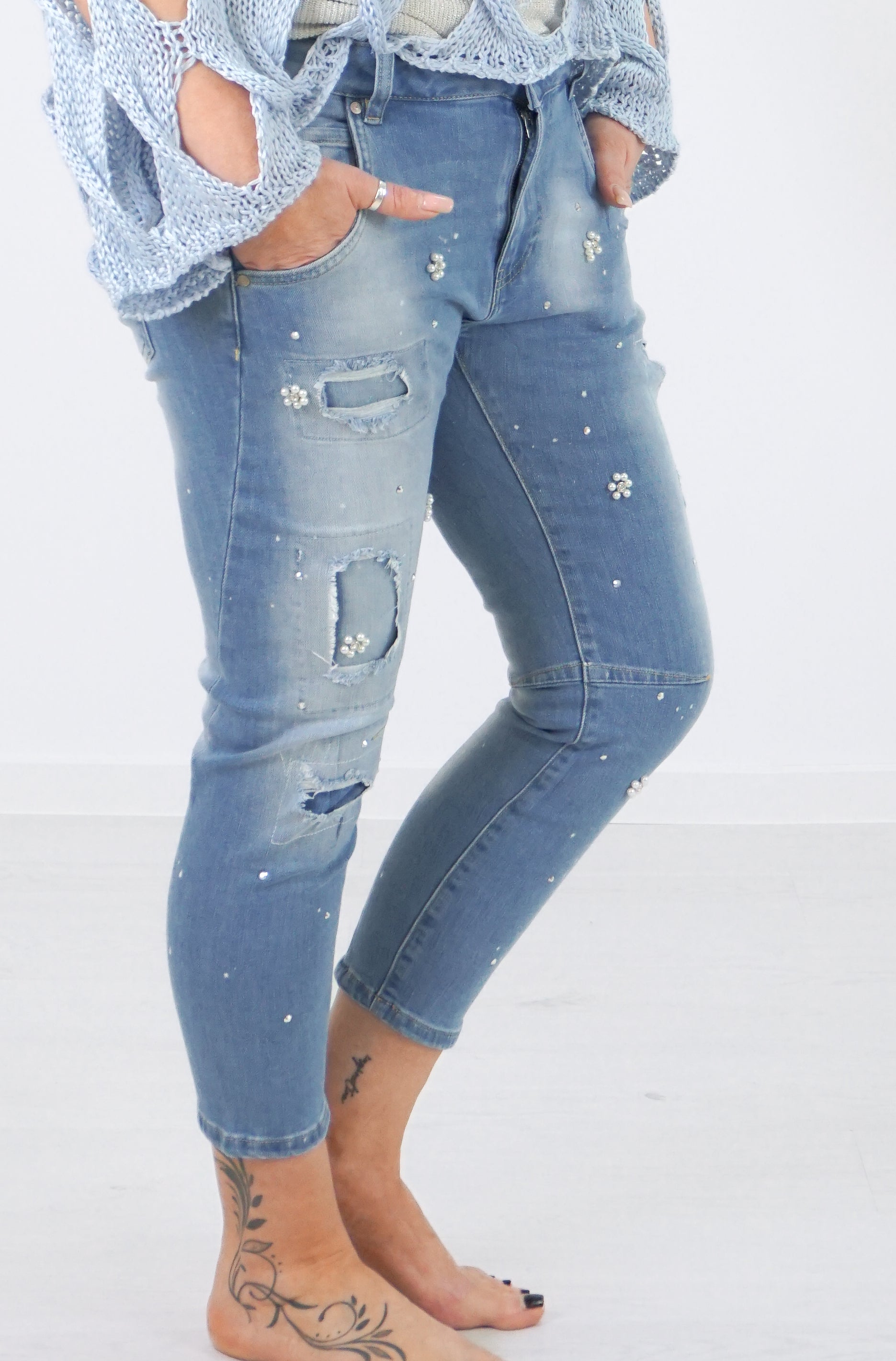 Sexy Woman 7/8 Jeans “glamour“, blau