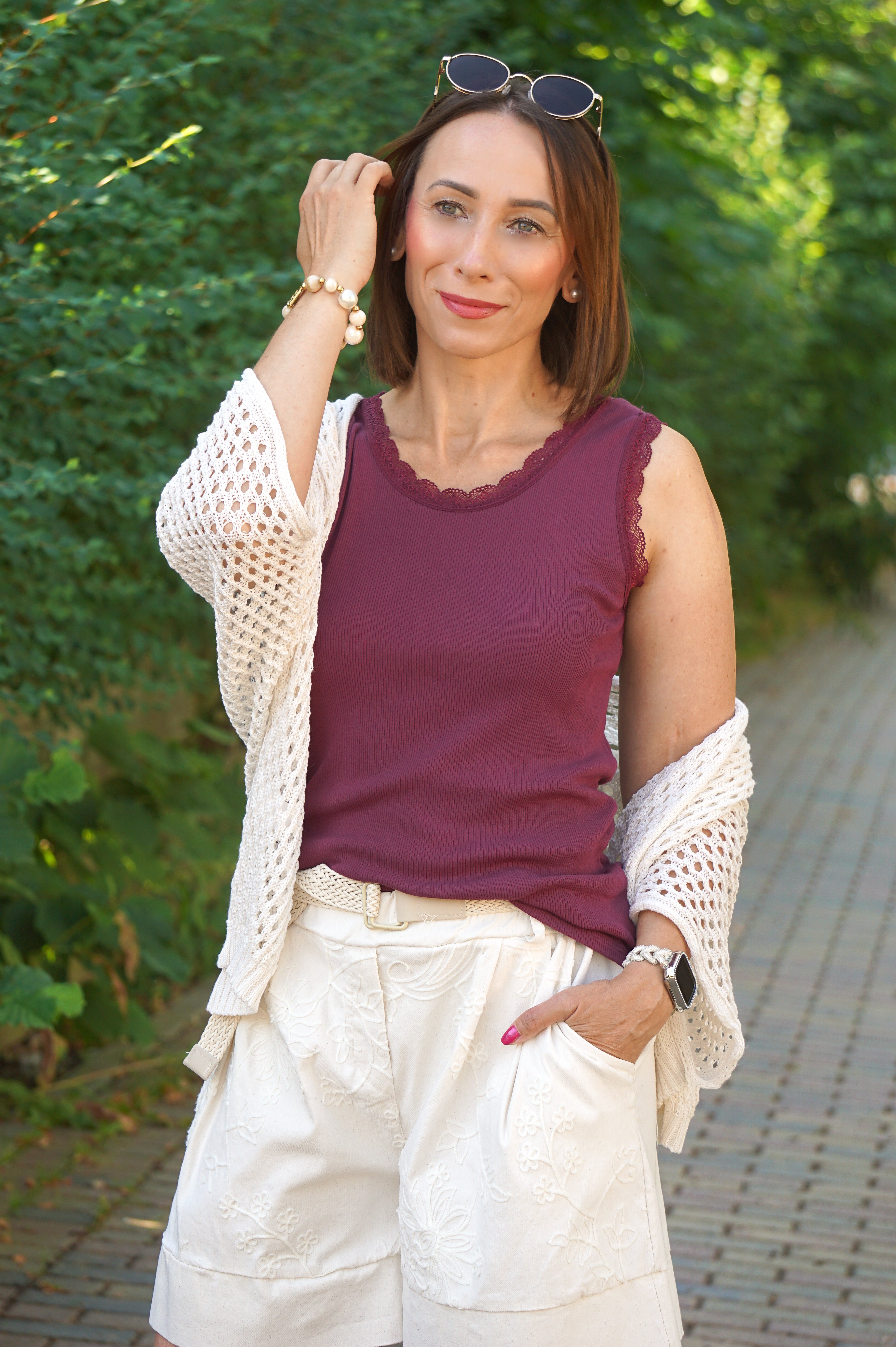 Häkeljacke „classic“, creme