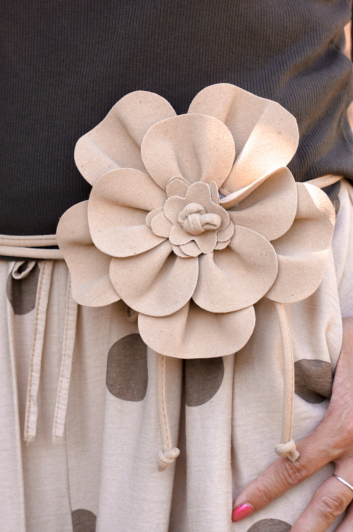 Bindegürtel "Flower", camel