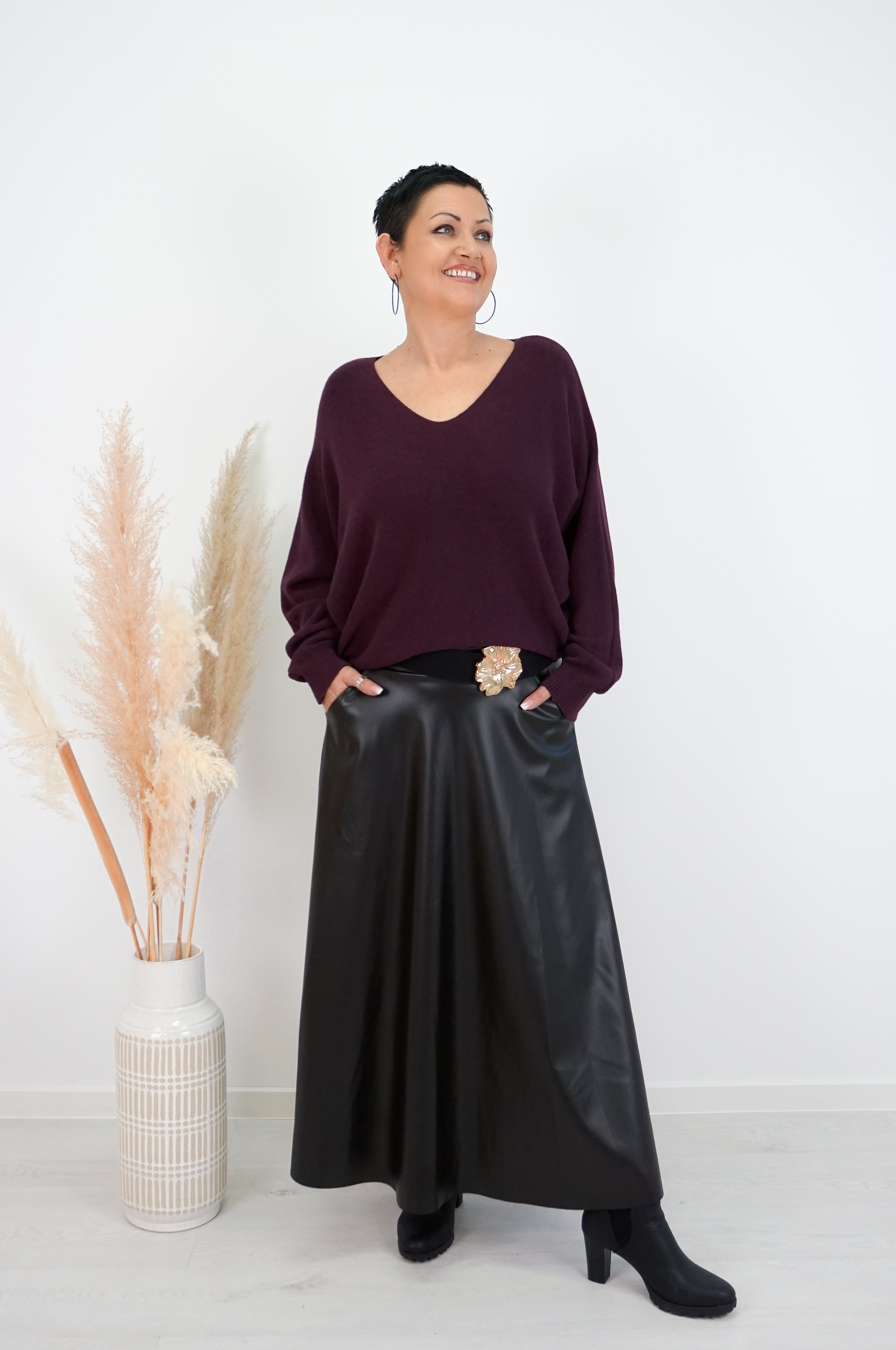 Lederimitatrock, schwarz