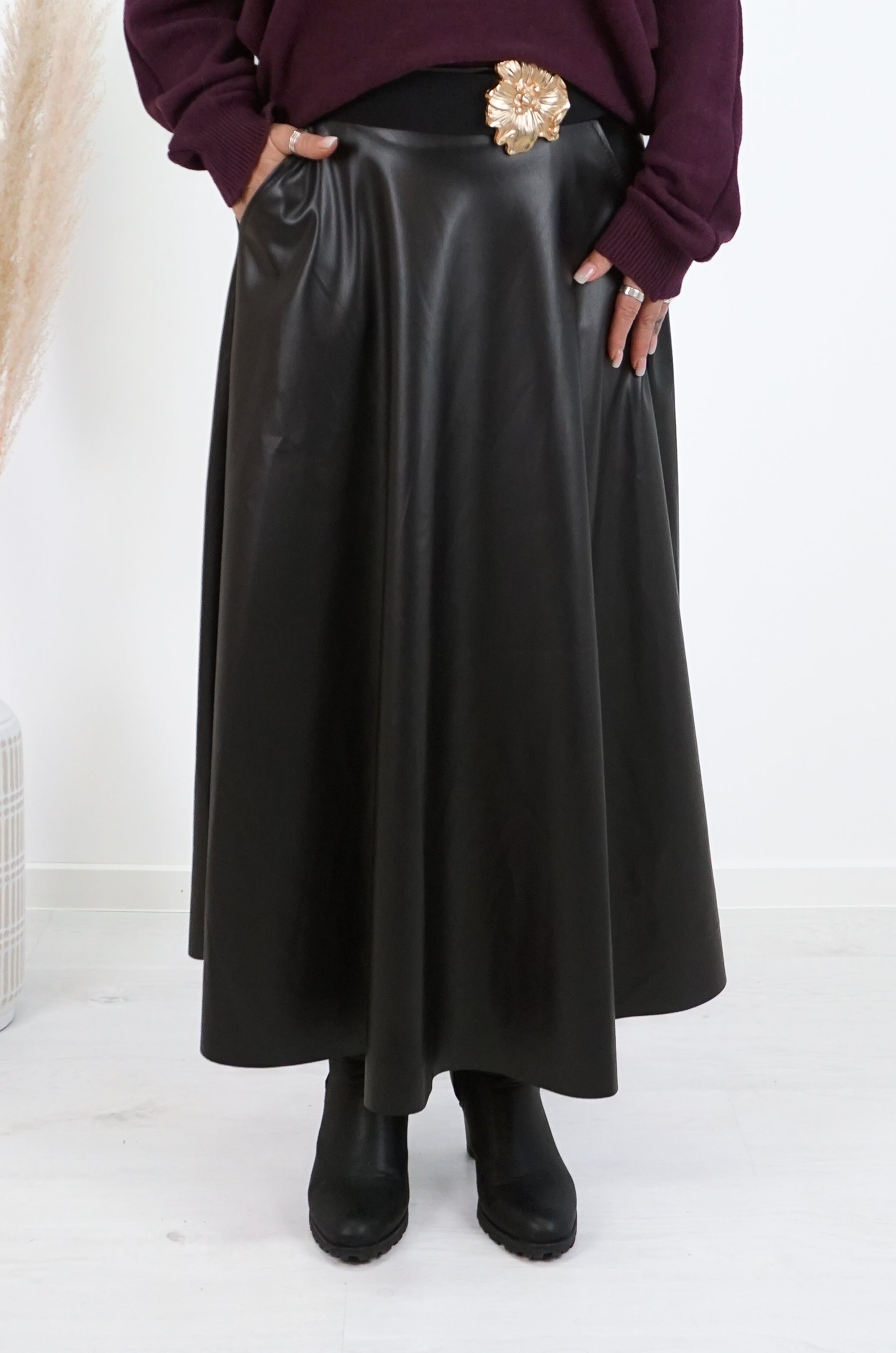 Lederimitatrock, schwarz