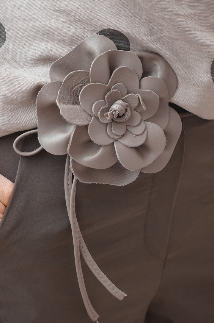 Bindegürtel "Flower", taupe