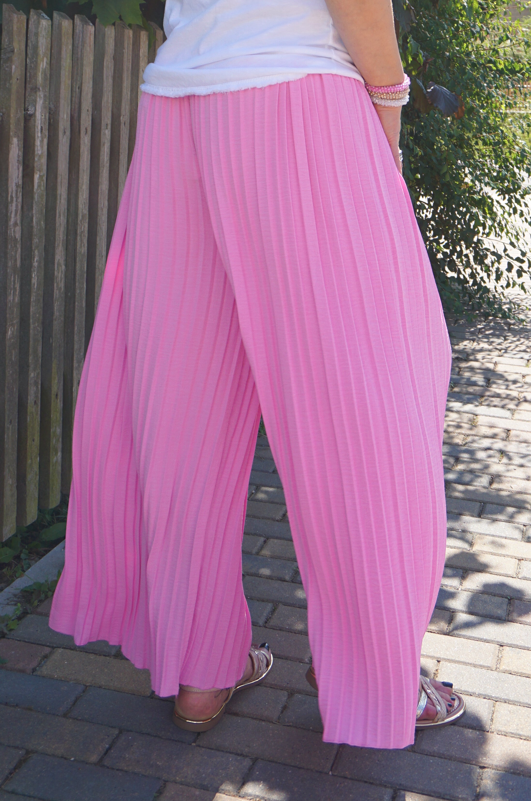Plissee Hose, candy pink