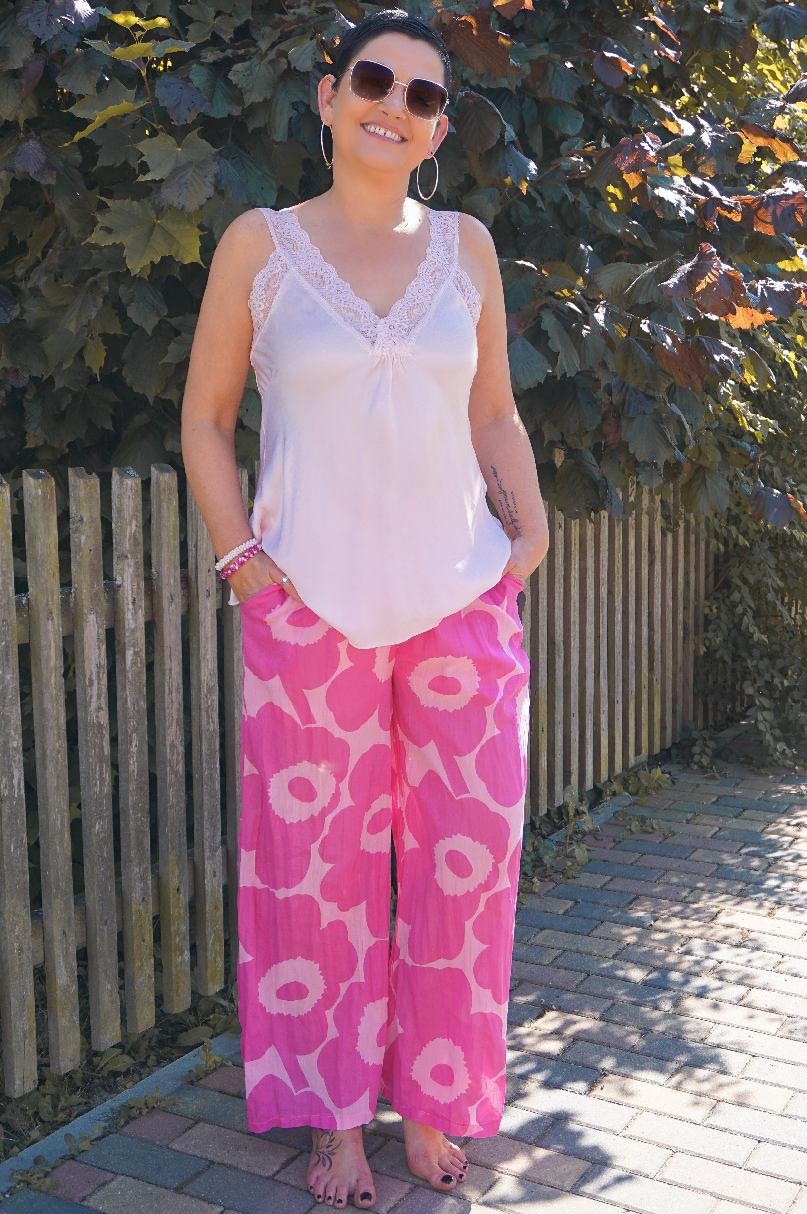 Basic Satin Spitzentop, blush