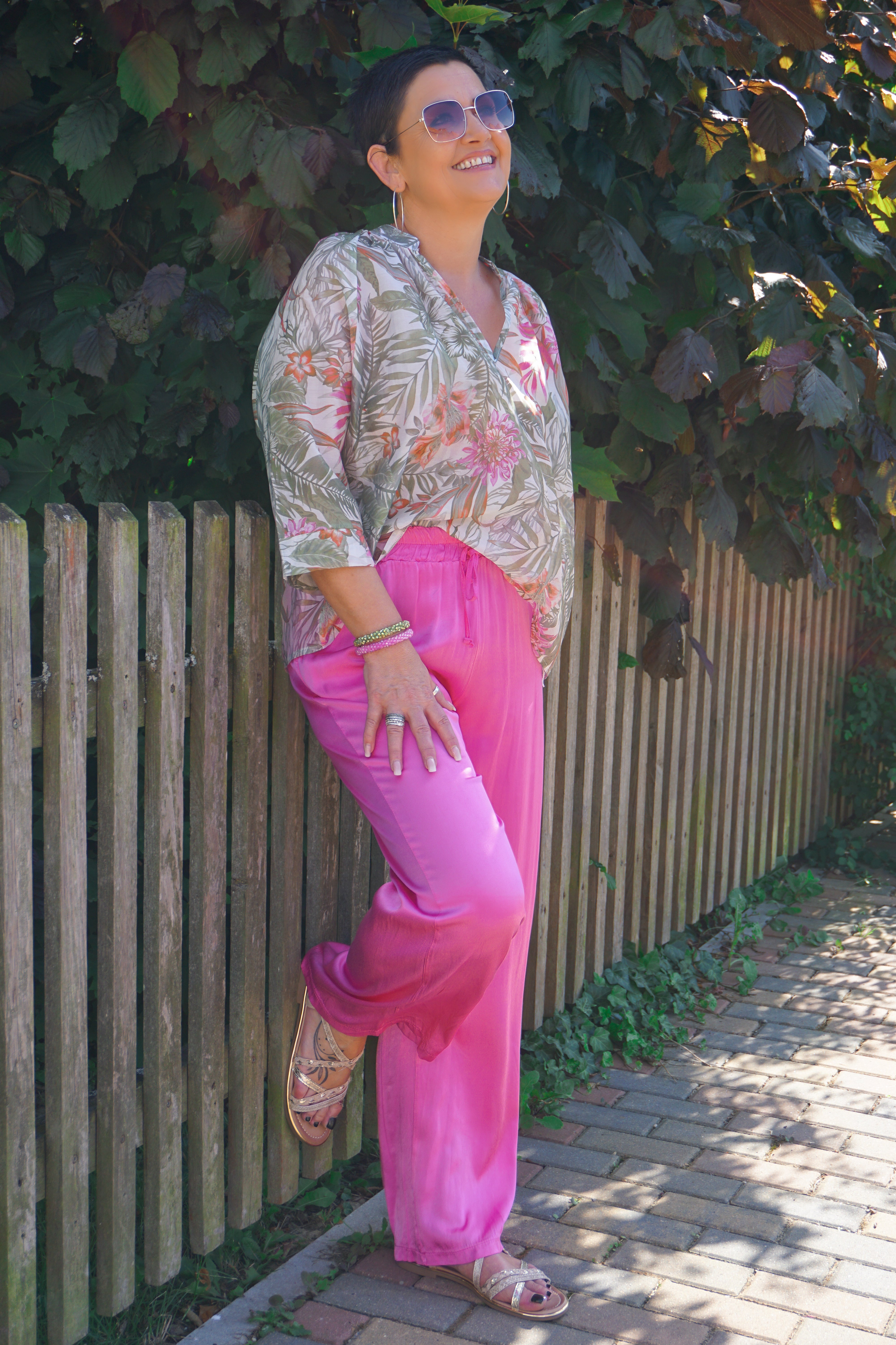 Satin Sommerhose, candy pink