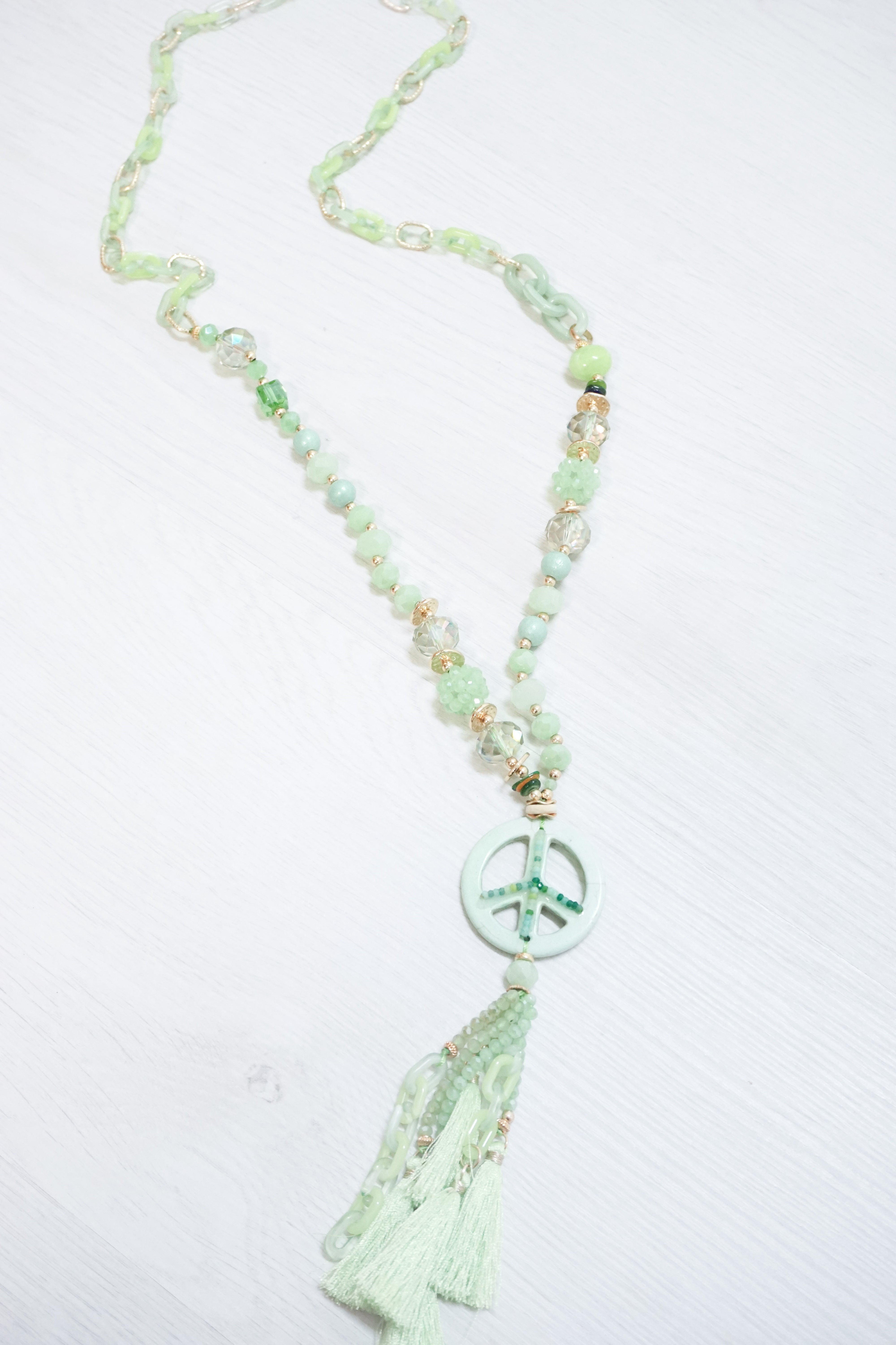 Lange Kette "Peace" 321315 grün