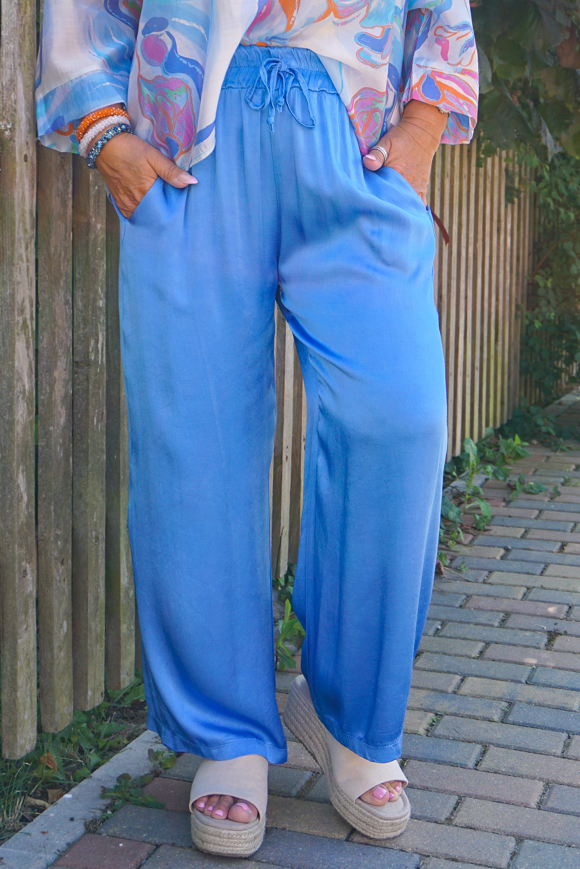 Satin Sommerhose, königsblau