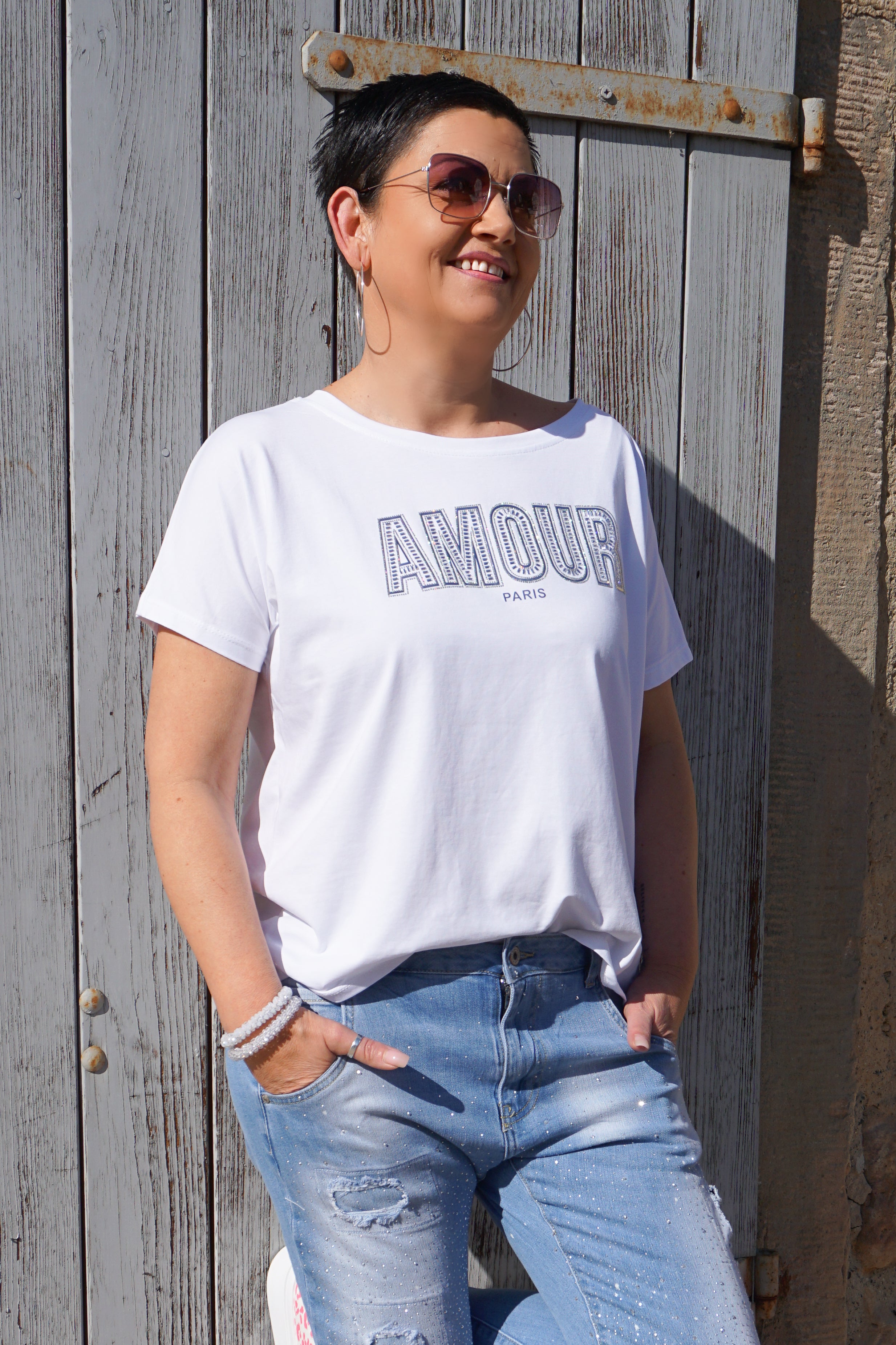 T-Shirt "AMOUR", silber