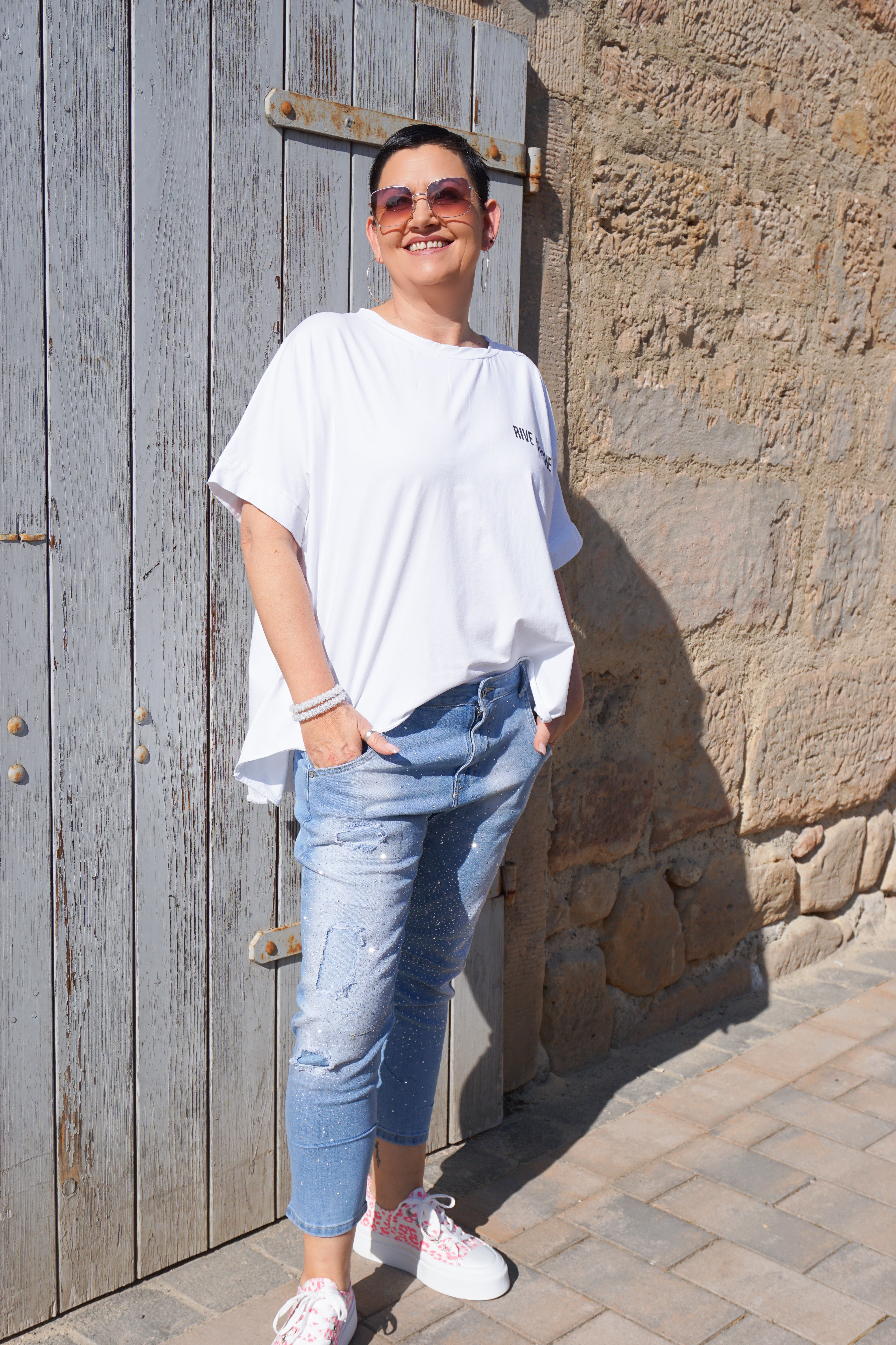 T-Shirt "RIVE GAUCHE", weiß