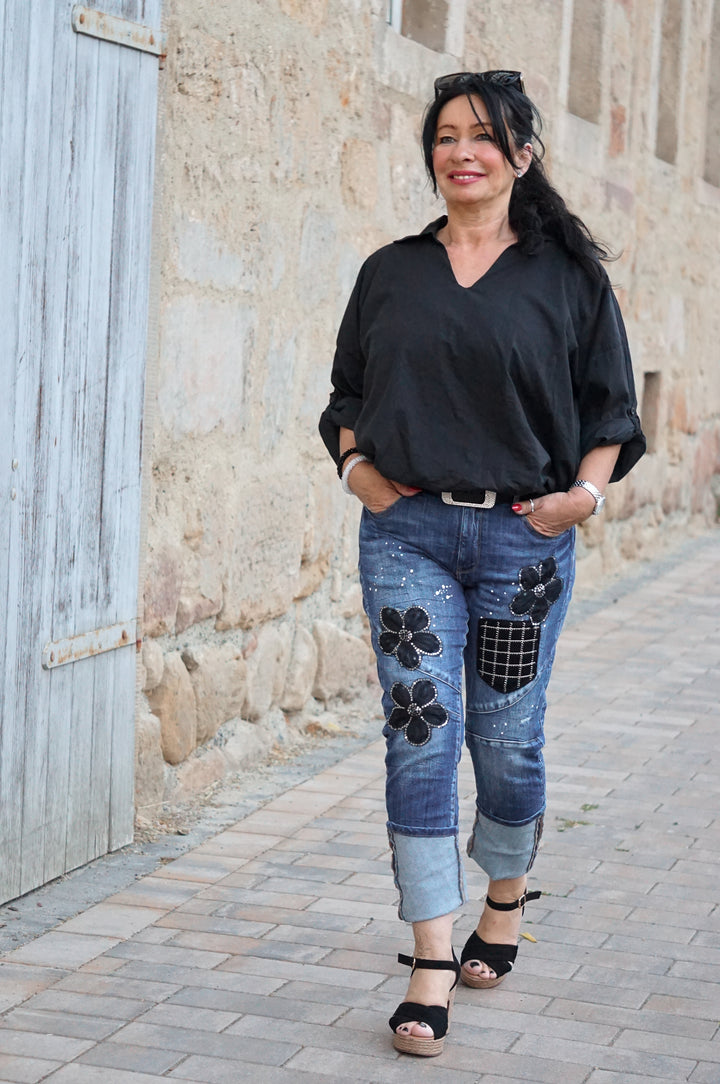Sexy Woman Jeans „Black Daisy“