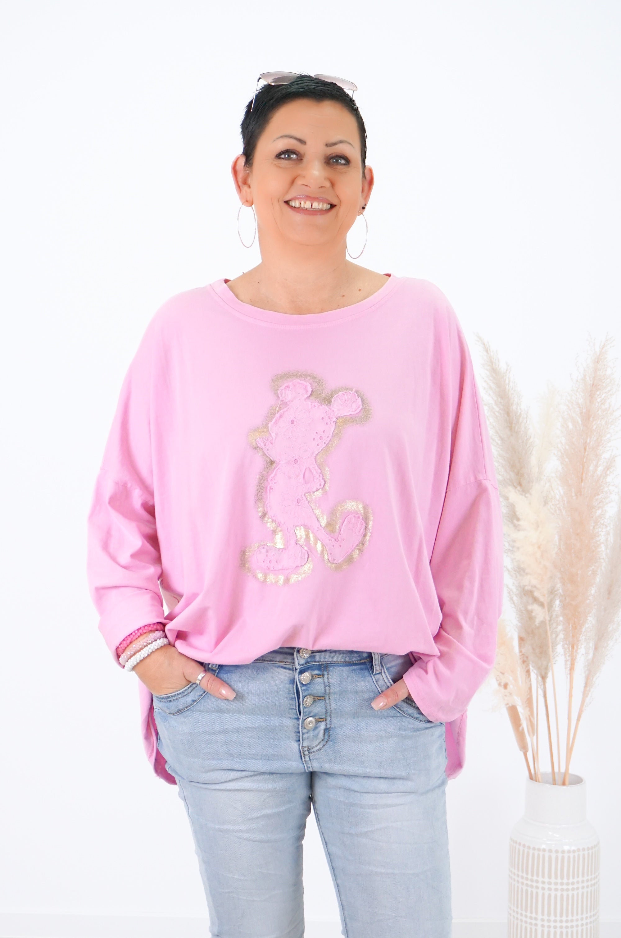Langarm Shirt mit 3D Micky Print