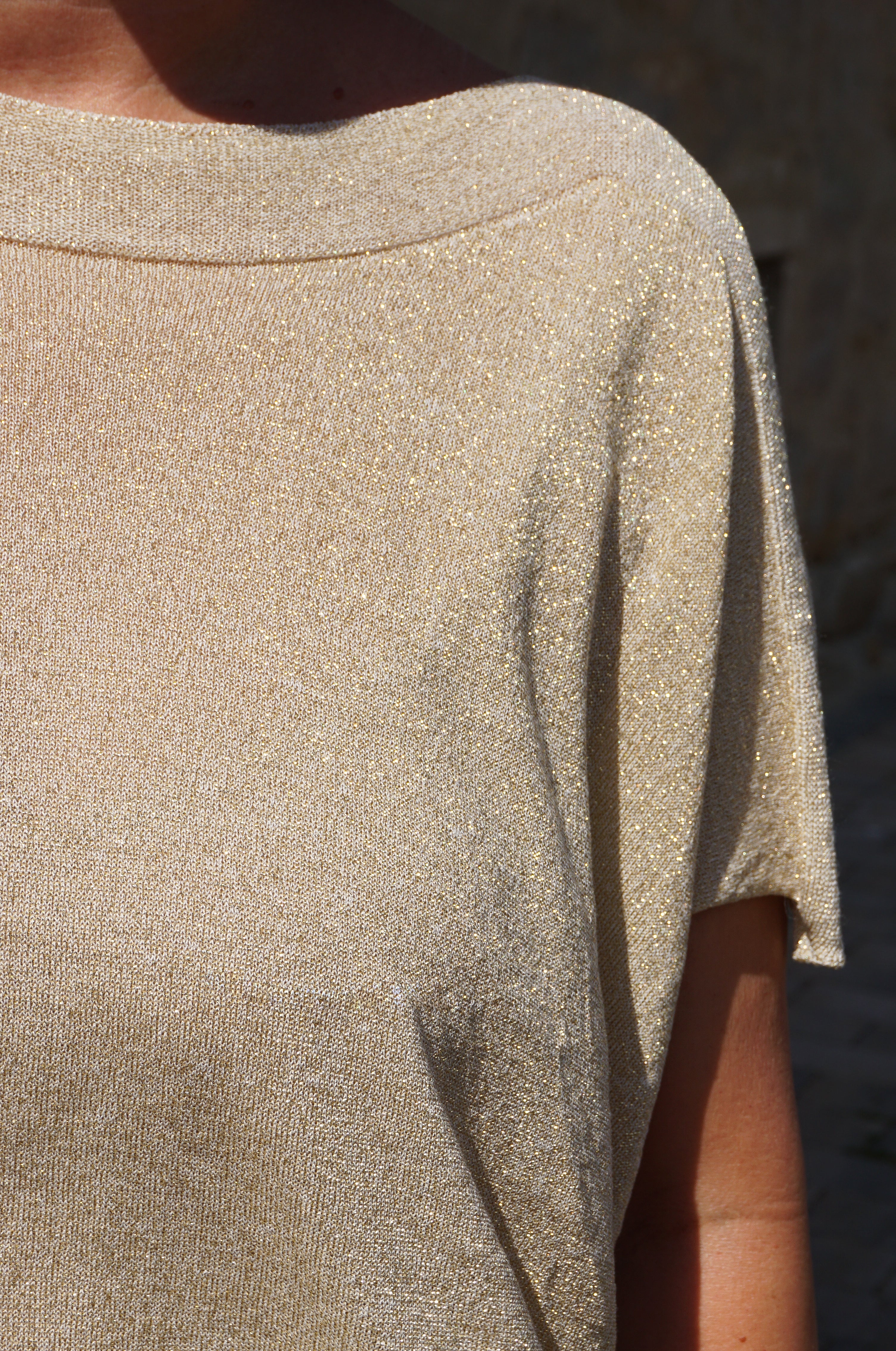 Glitzer Feinstrick Shirt "golden"