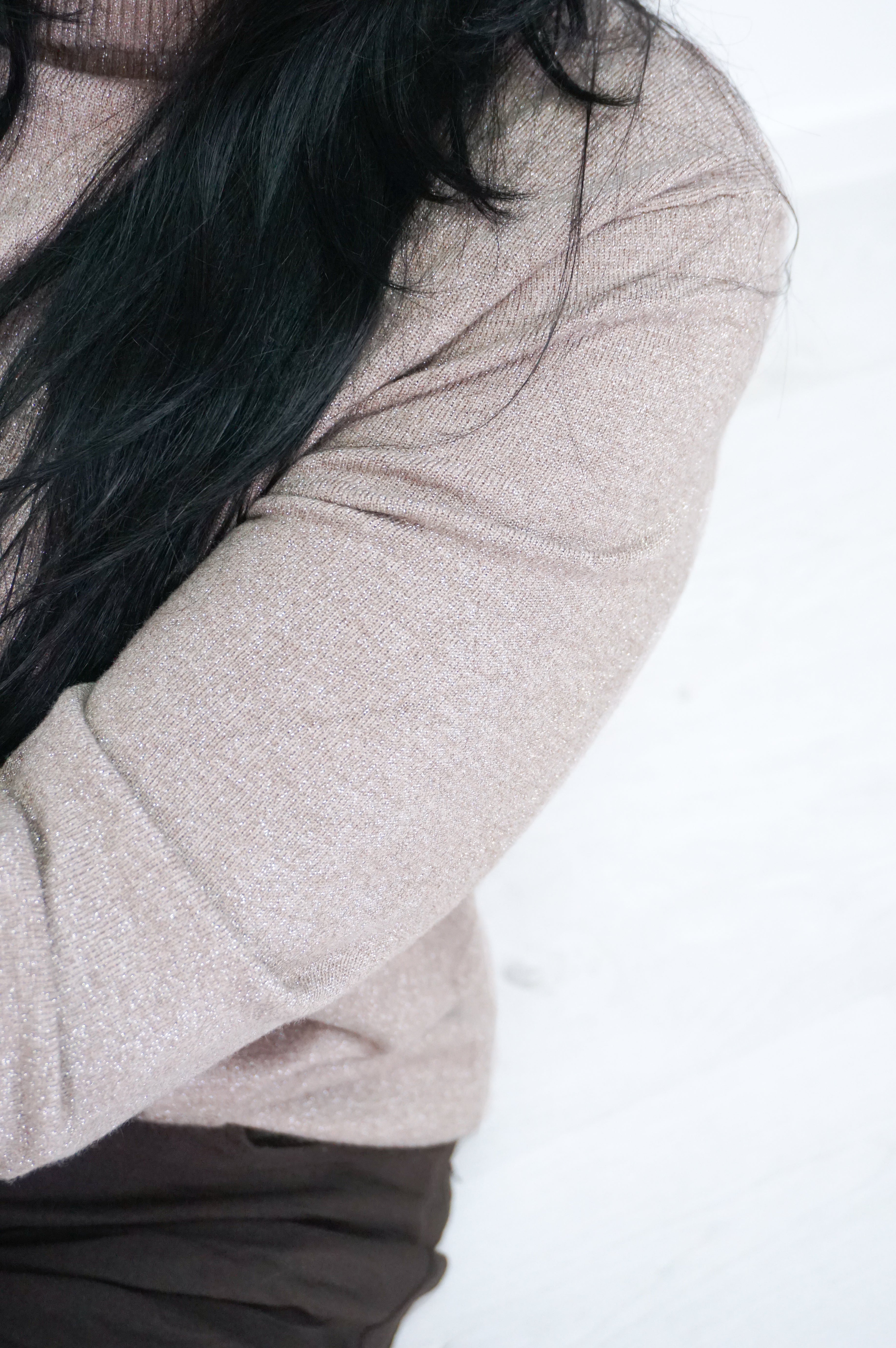 Feinstrickrolli "sparkle", beige