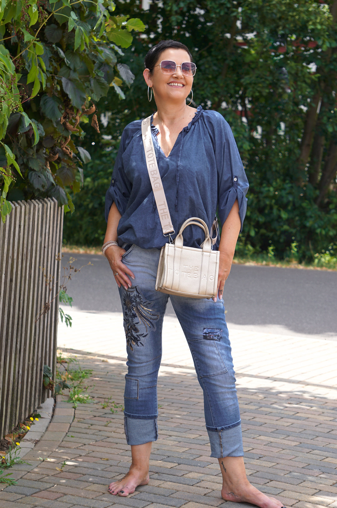 Sexy Woman Jeans „Midnight Bloom“