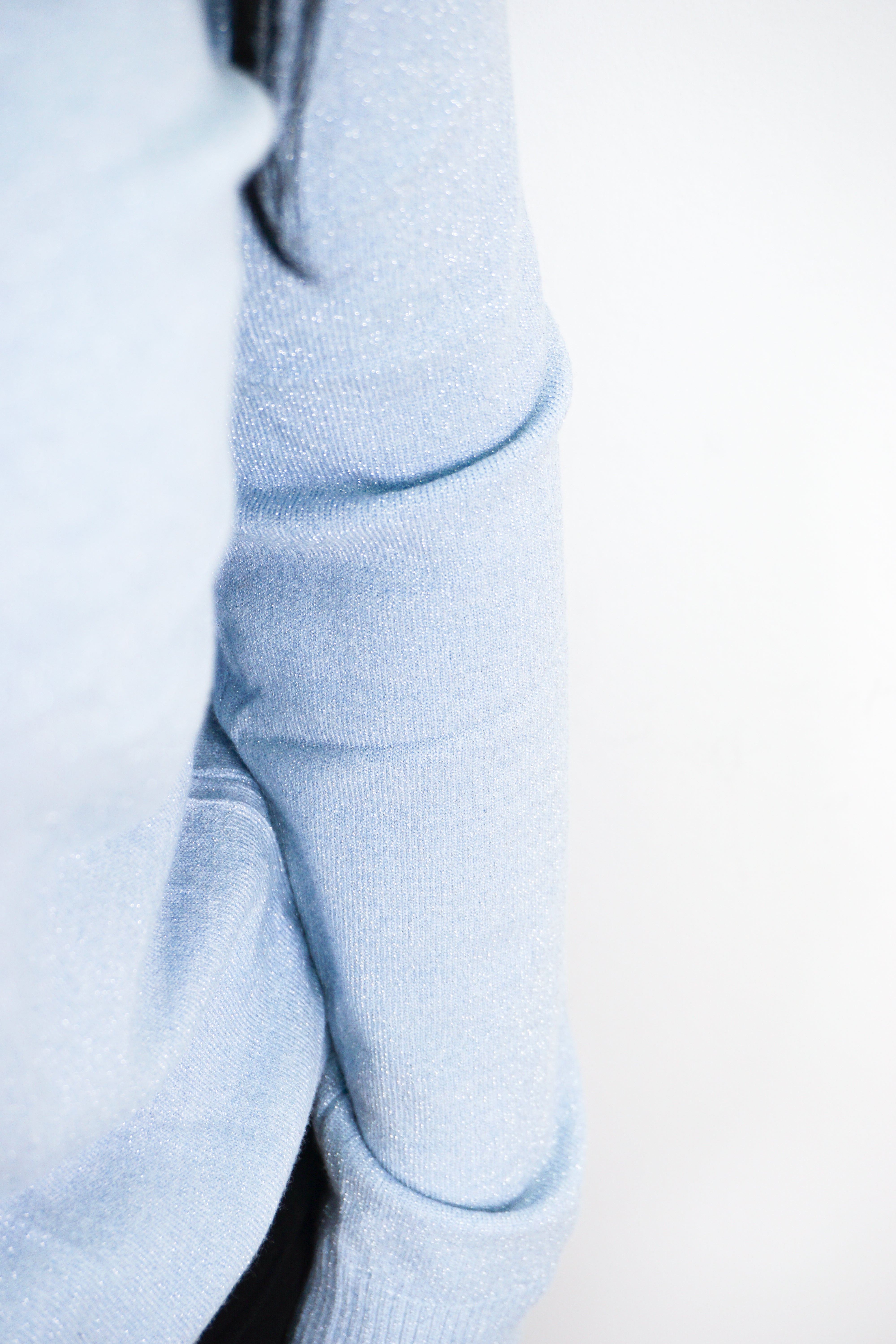 Basic Feinstrickpulli "sparkle", hellblau