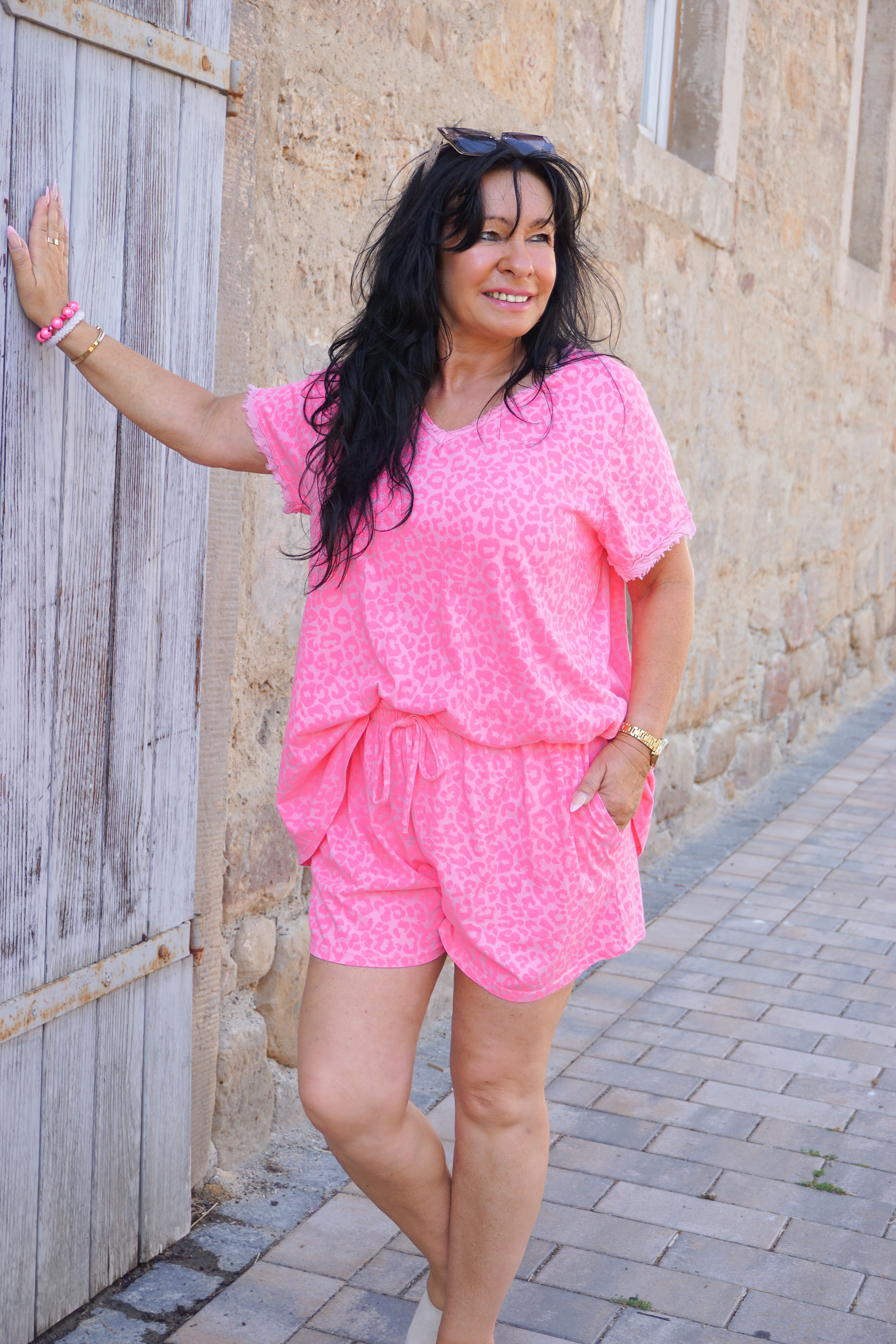 Shorts "Leo", neonpink/rose