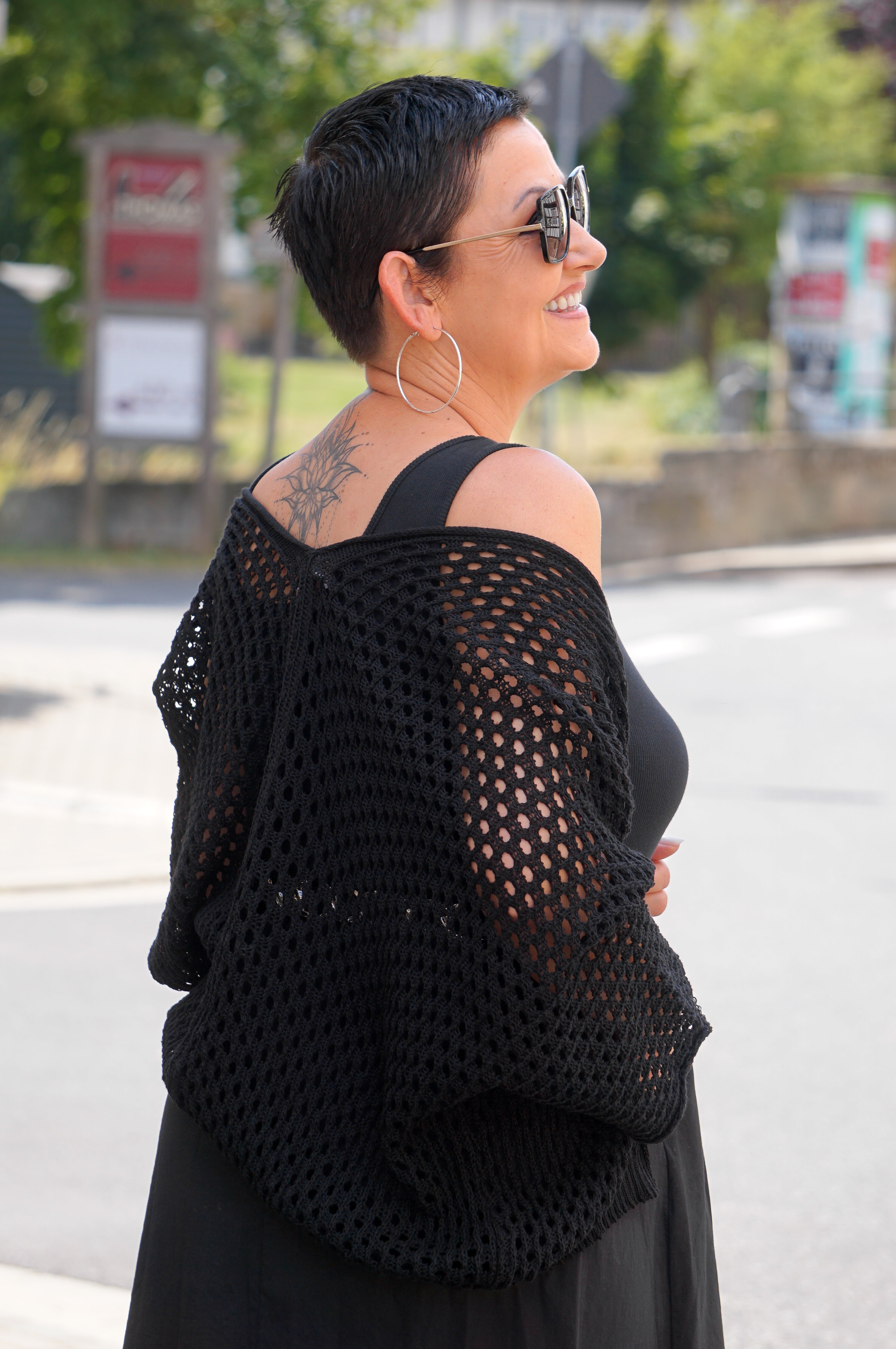 Häkeljacke „classic“, schwarz
