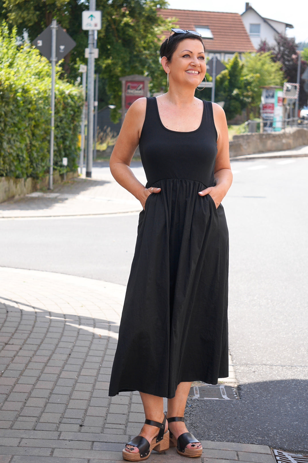Baumwollkleid, schwarz