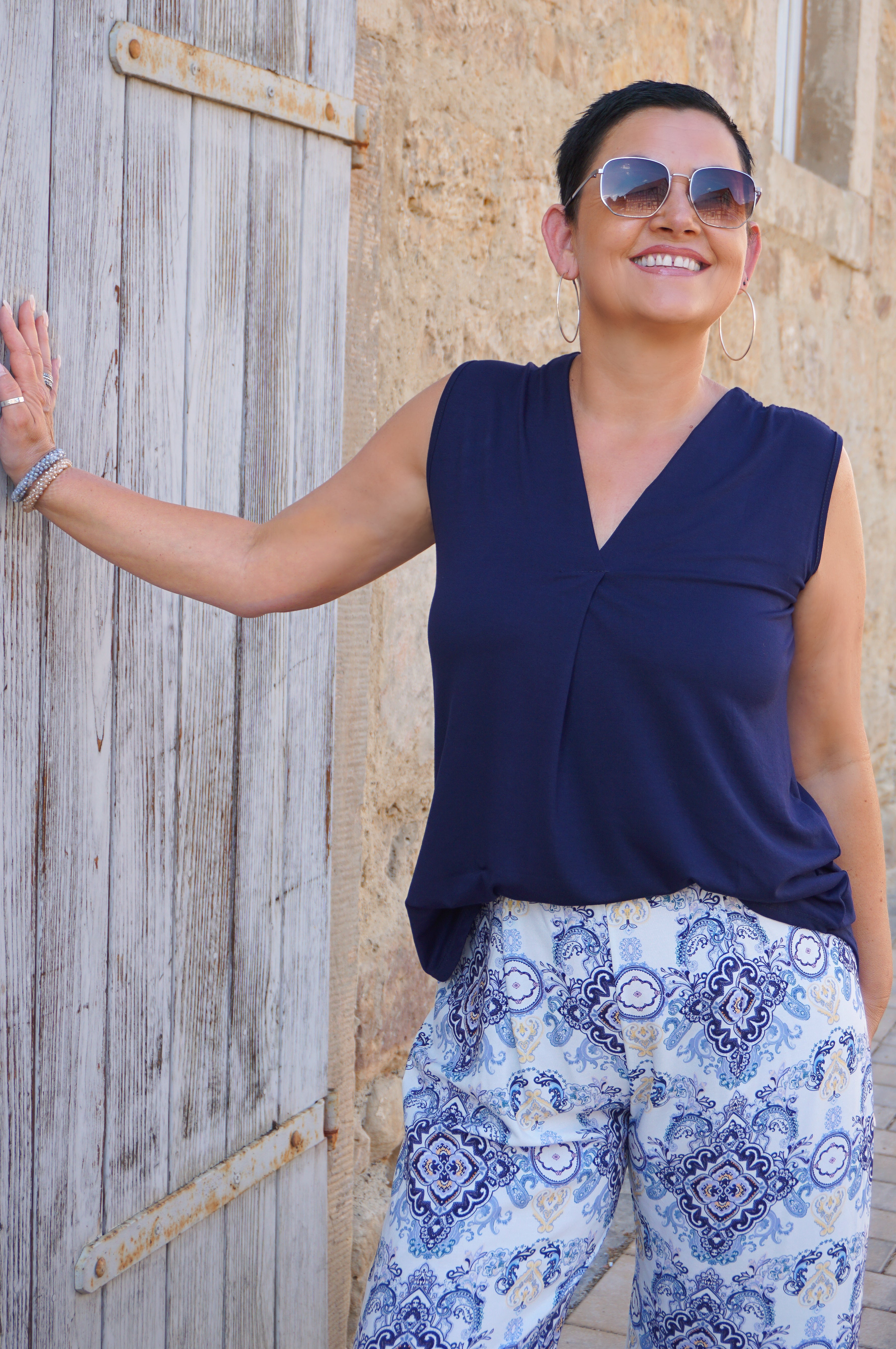 Basic Top, dunkelblau