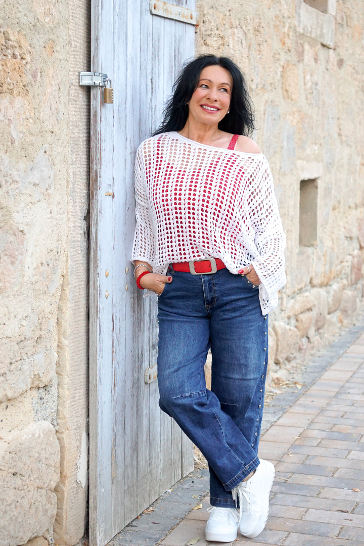 Häkelshirt „classic“, weiß