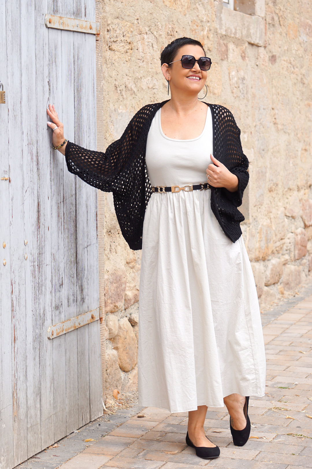Baumwollkleid, beige