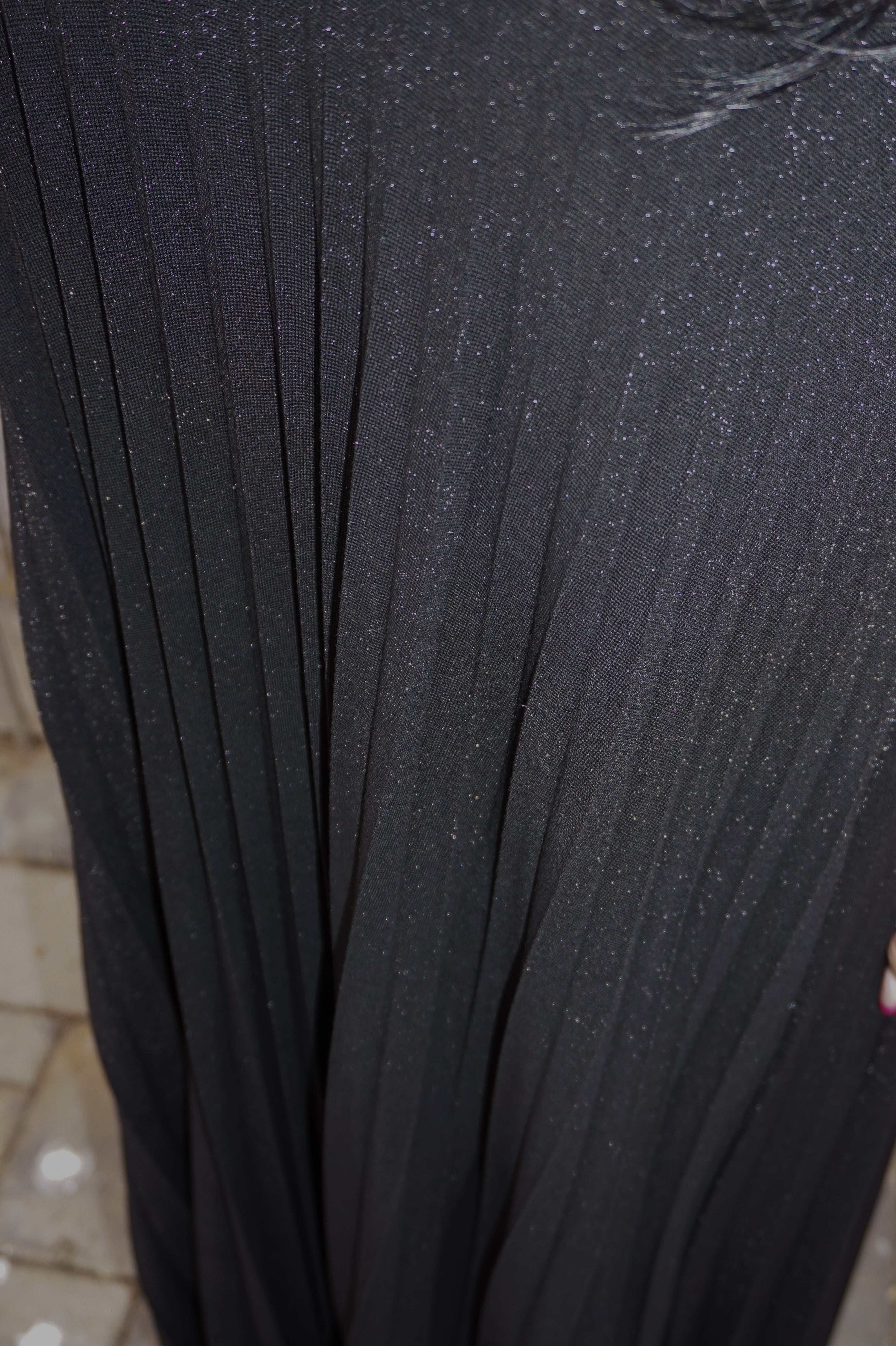 Plisseekleid „sparkle“, schwarz