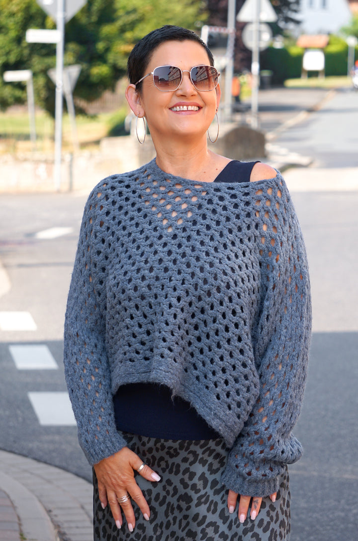 Basic Feinstricktop, dunkelblau