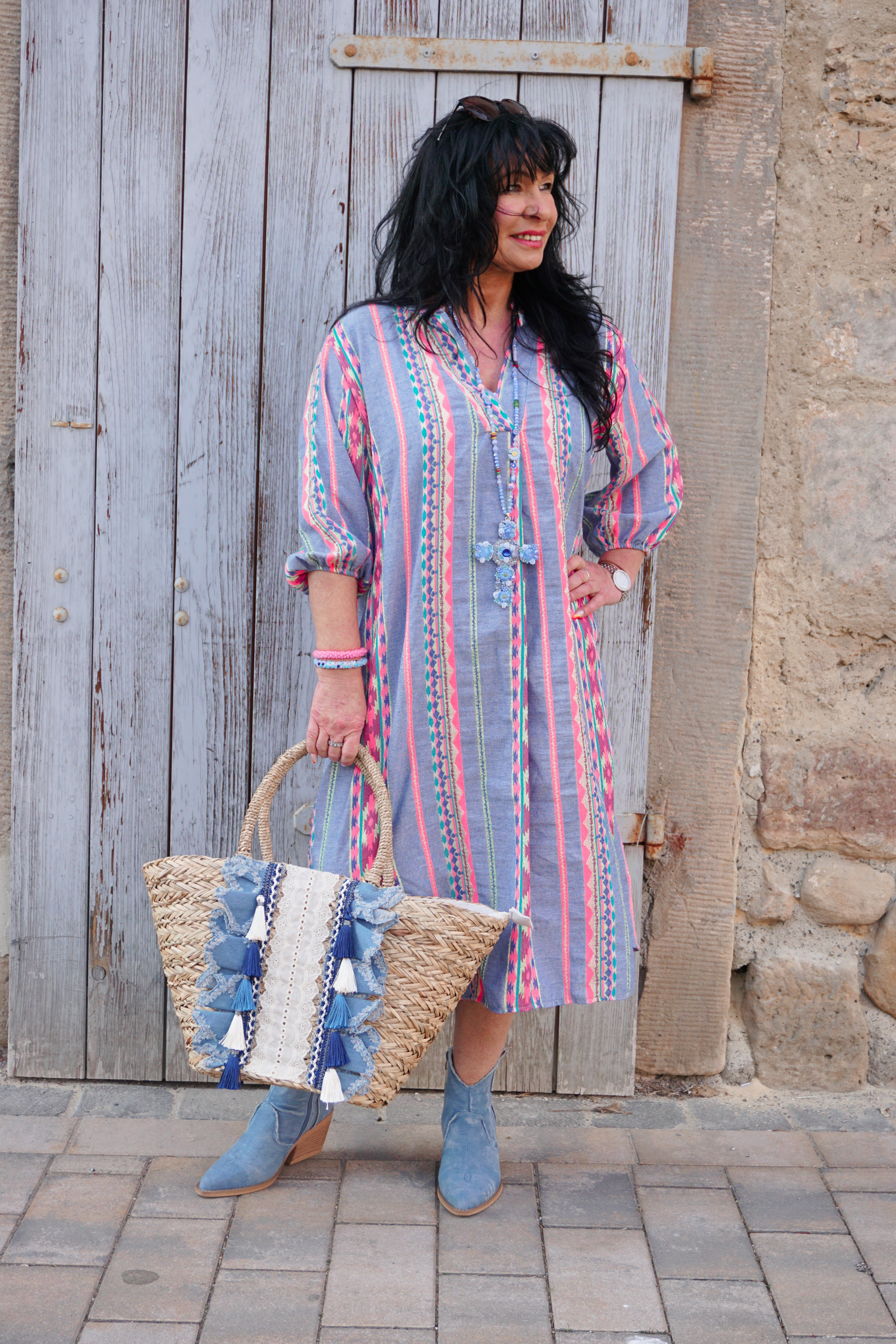 Midi Kleid im Jeans Style