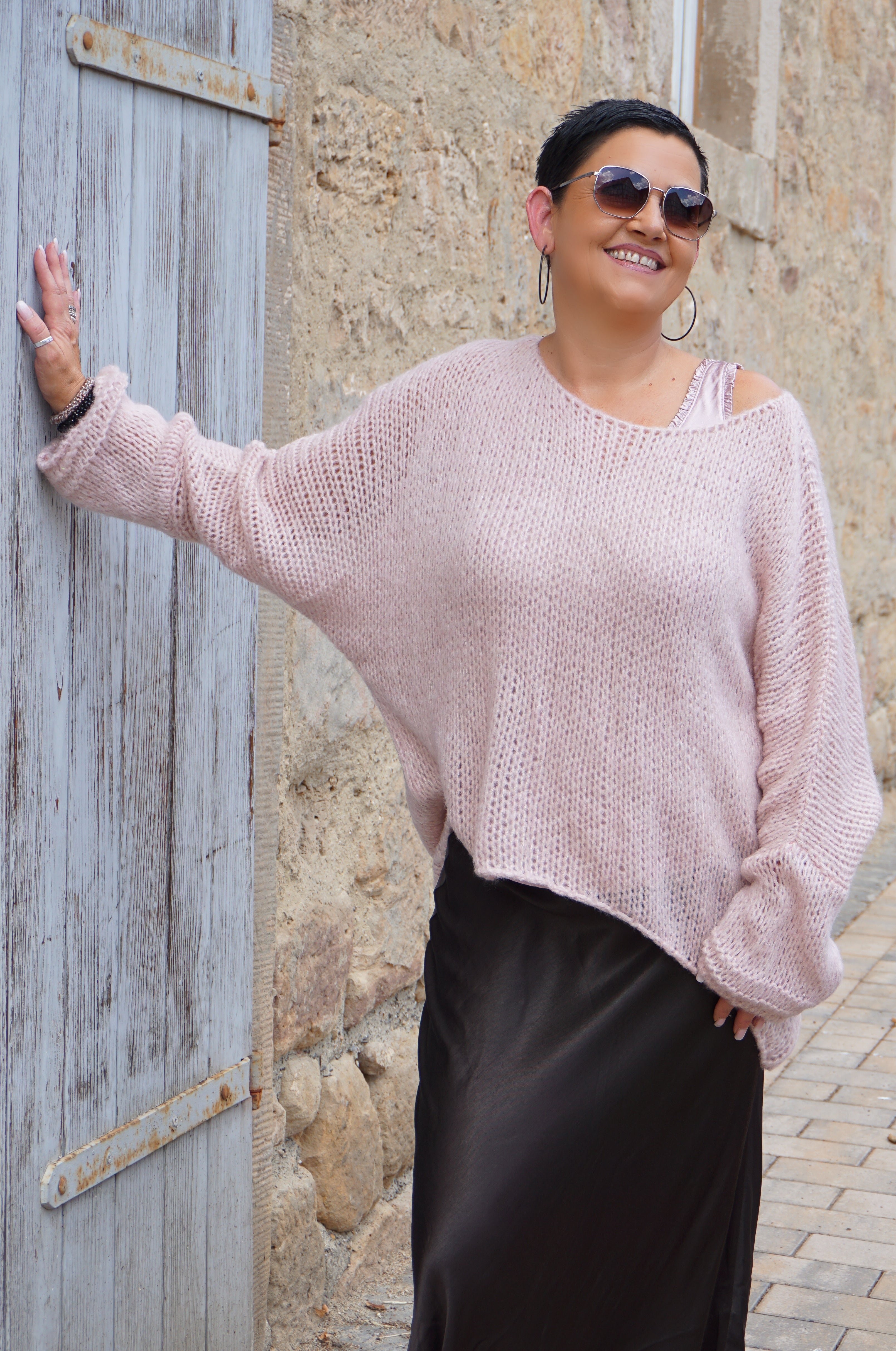 Basic Strickpulli, rose