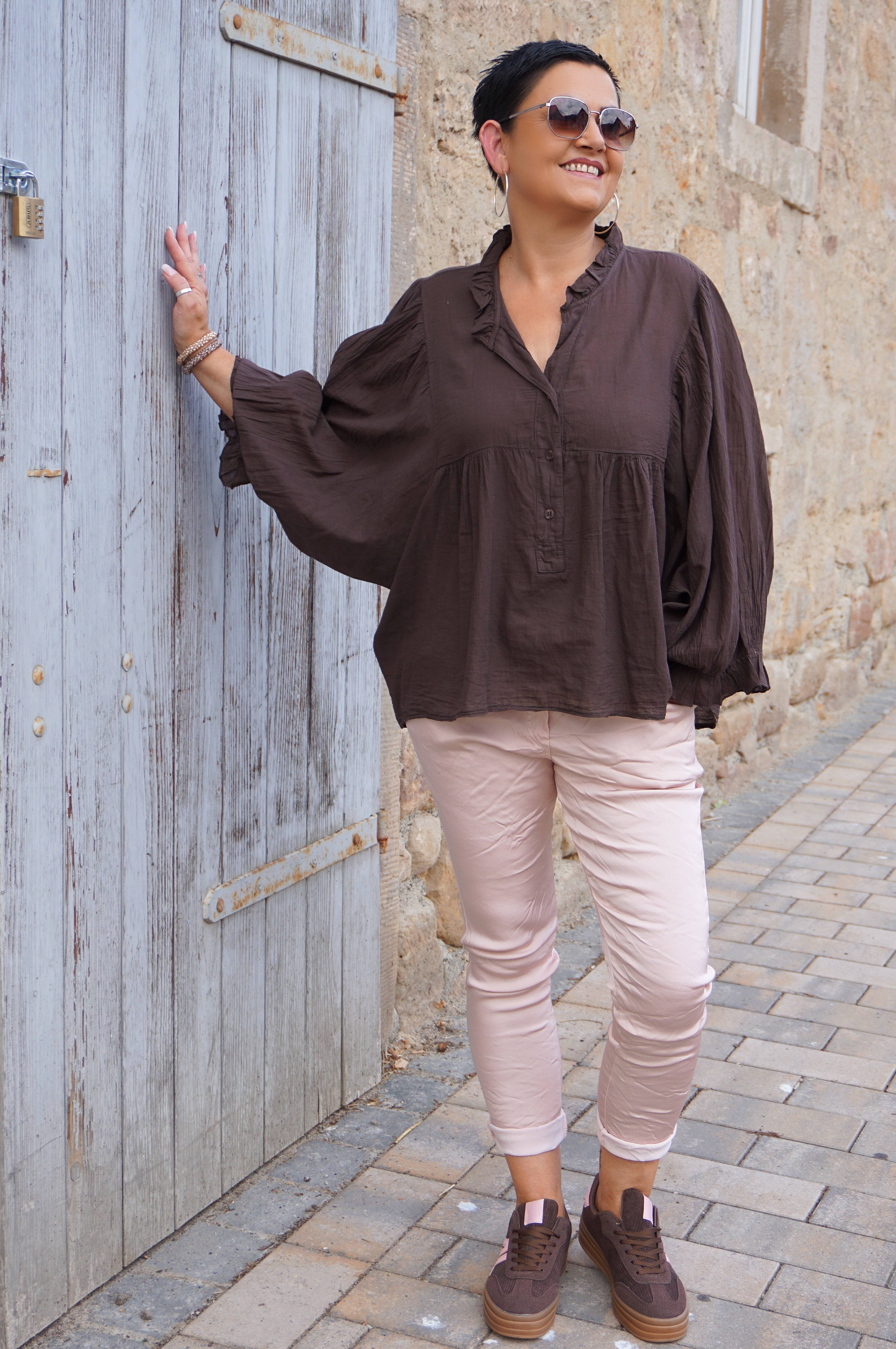 Jogpant im Satin Look, rose