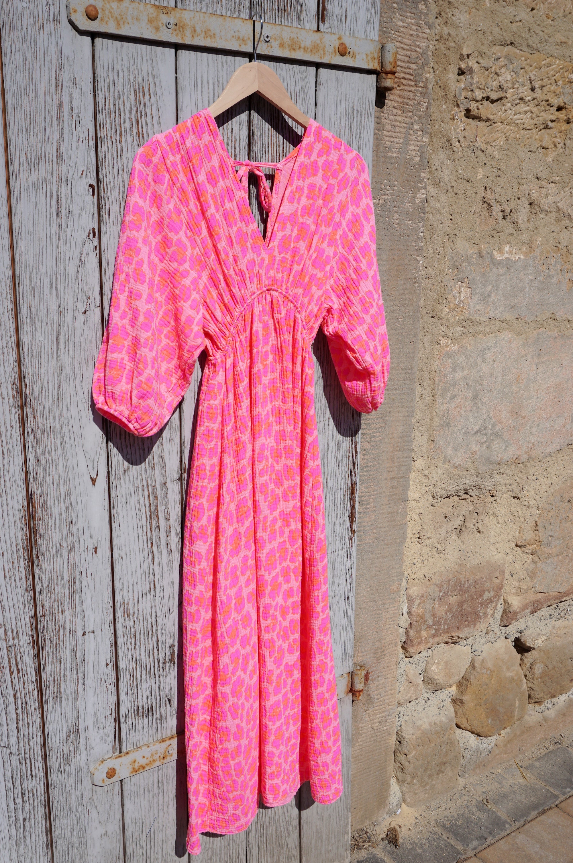 Musselin Kleid "Leo", rosa/candy pink