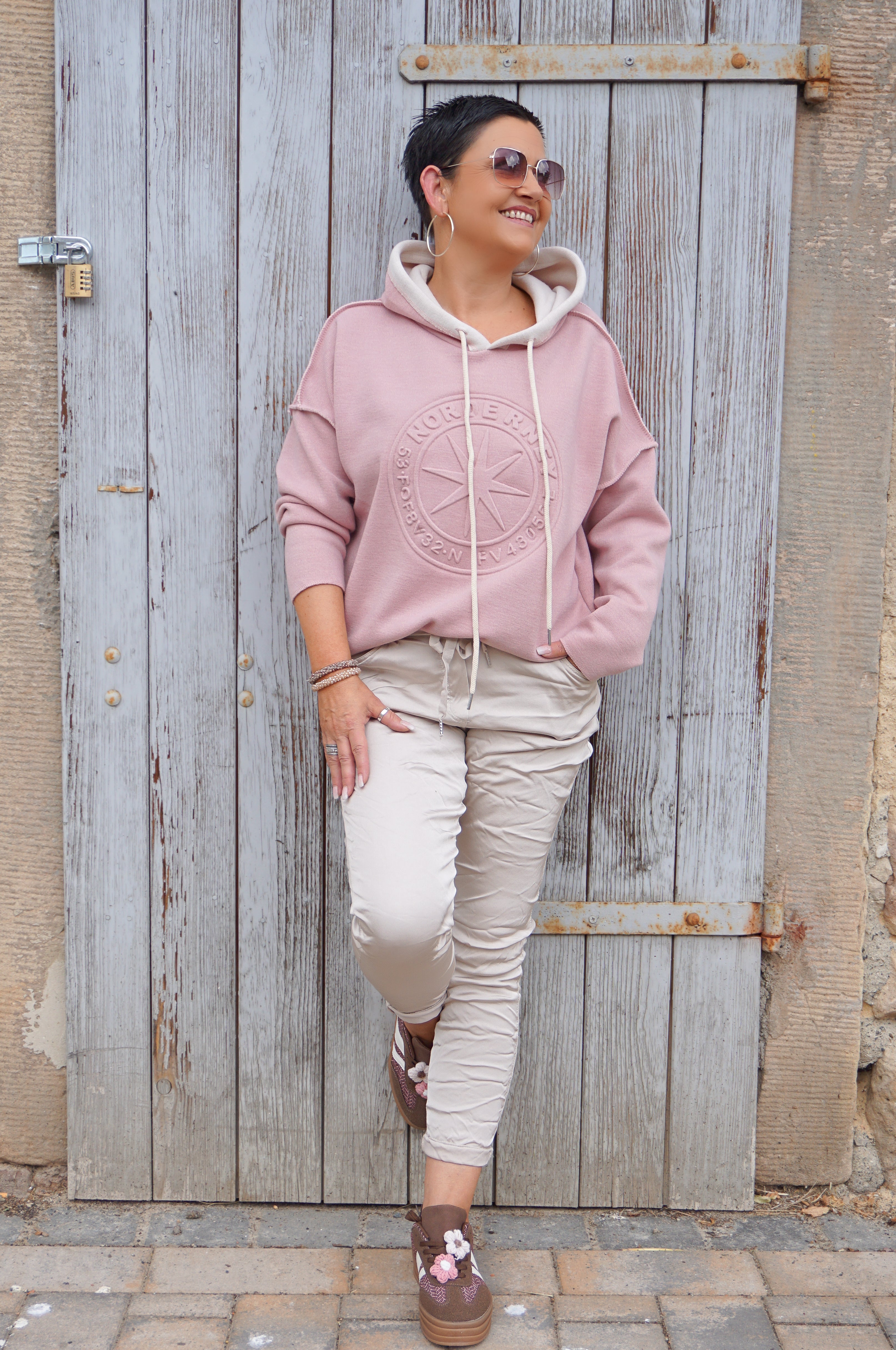 Jogpant im Satin Look, beige