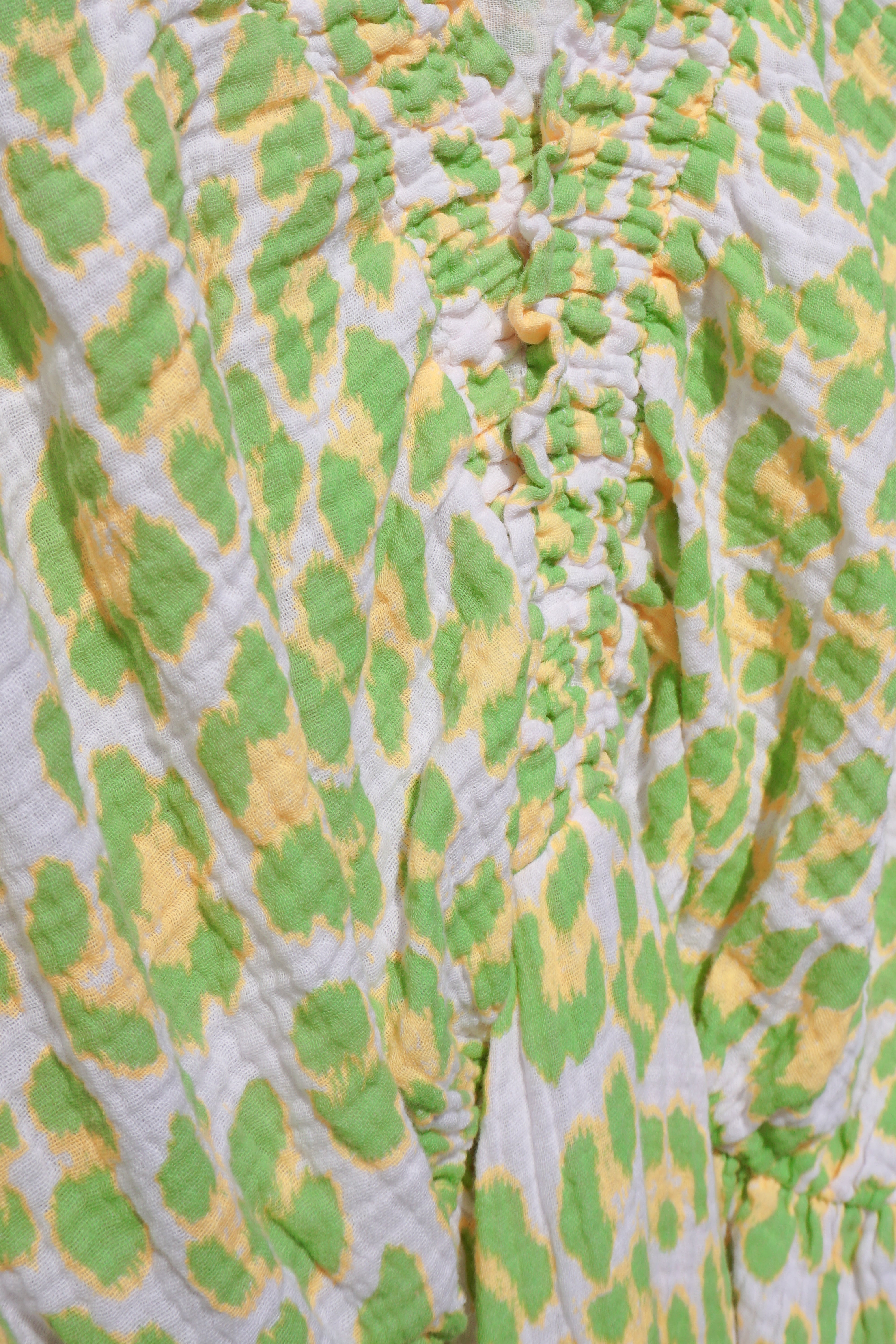 Kurzes Musselin Kleid "leo", apfelgrün/gelb