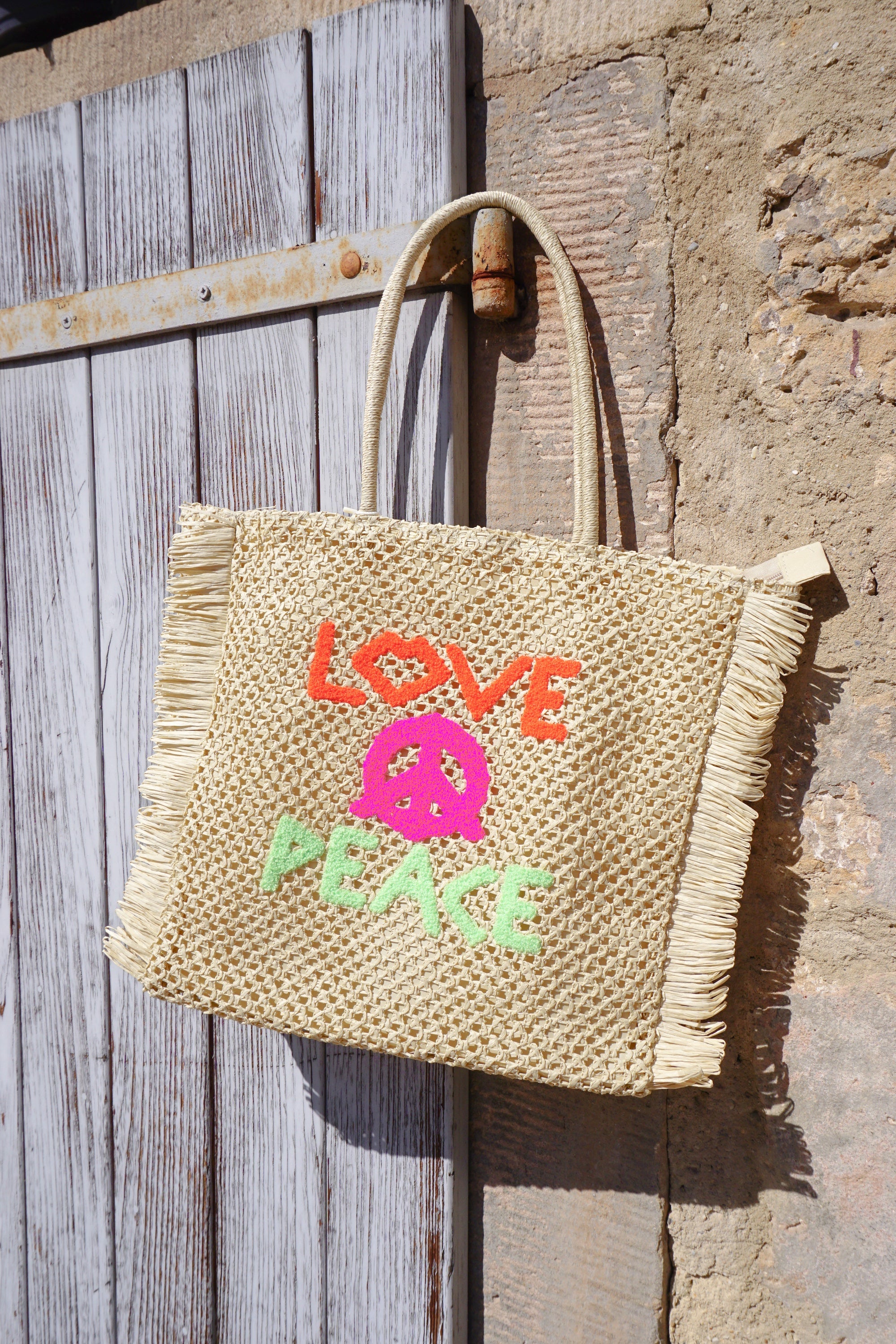 Bask Tasche "LOVE & PEACE", beige