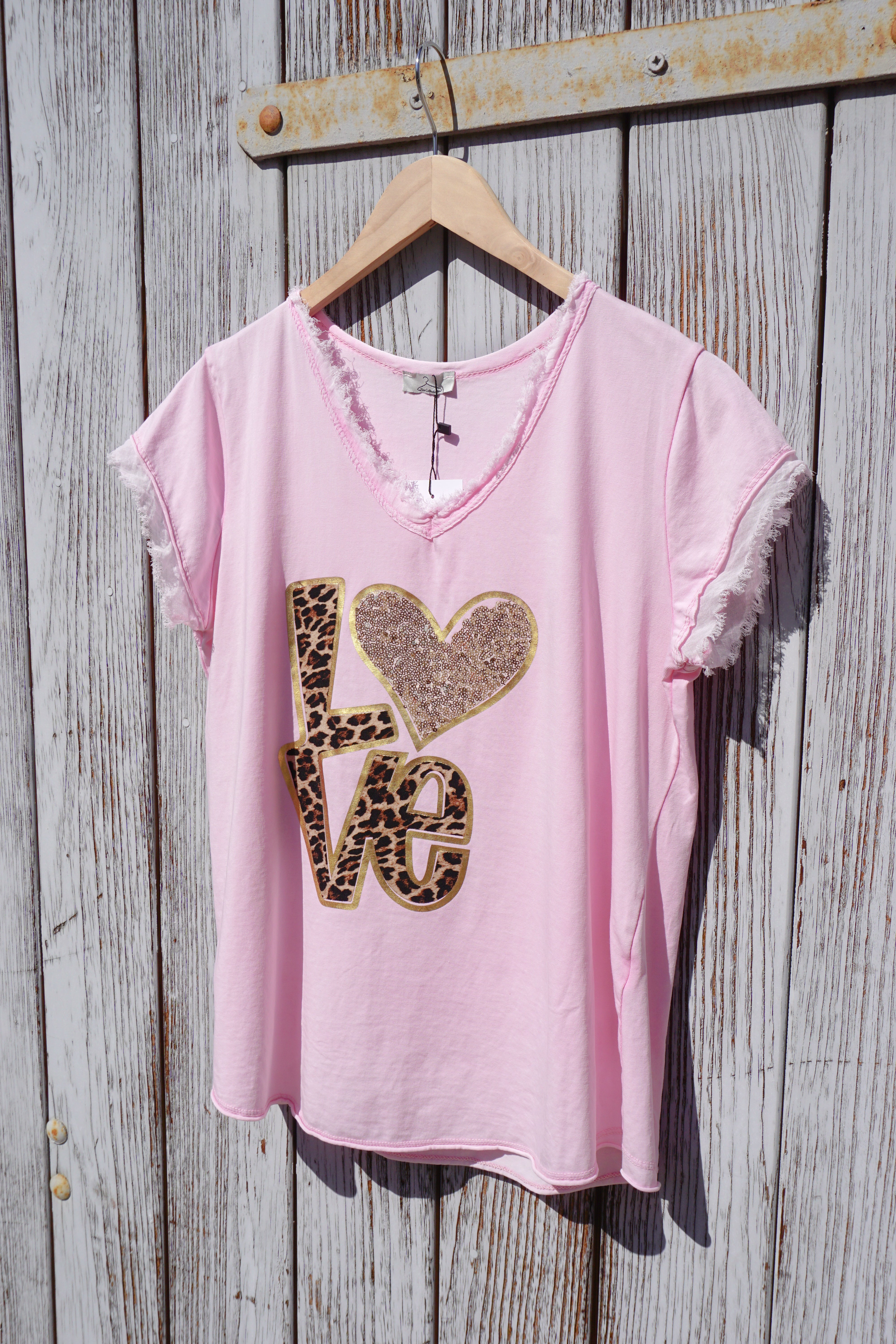 T-Shirt "Leo Love", rosa