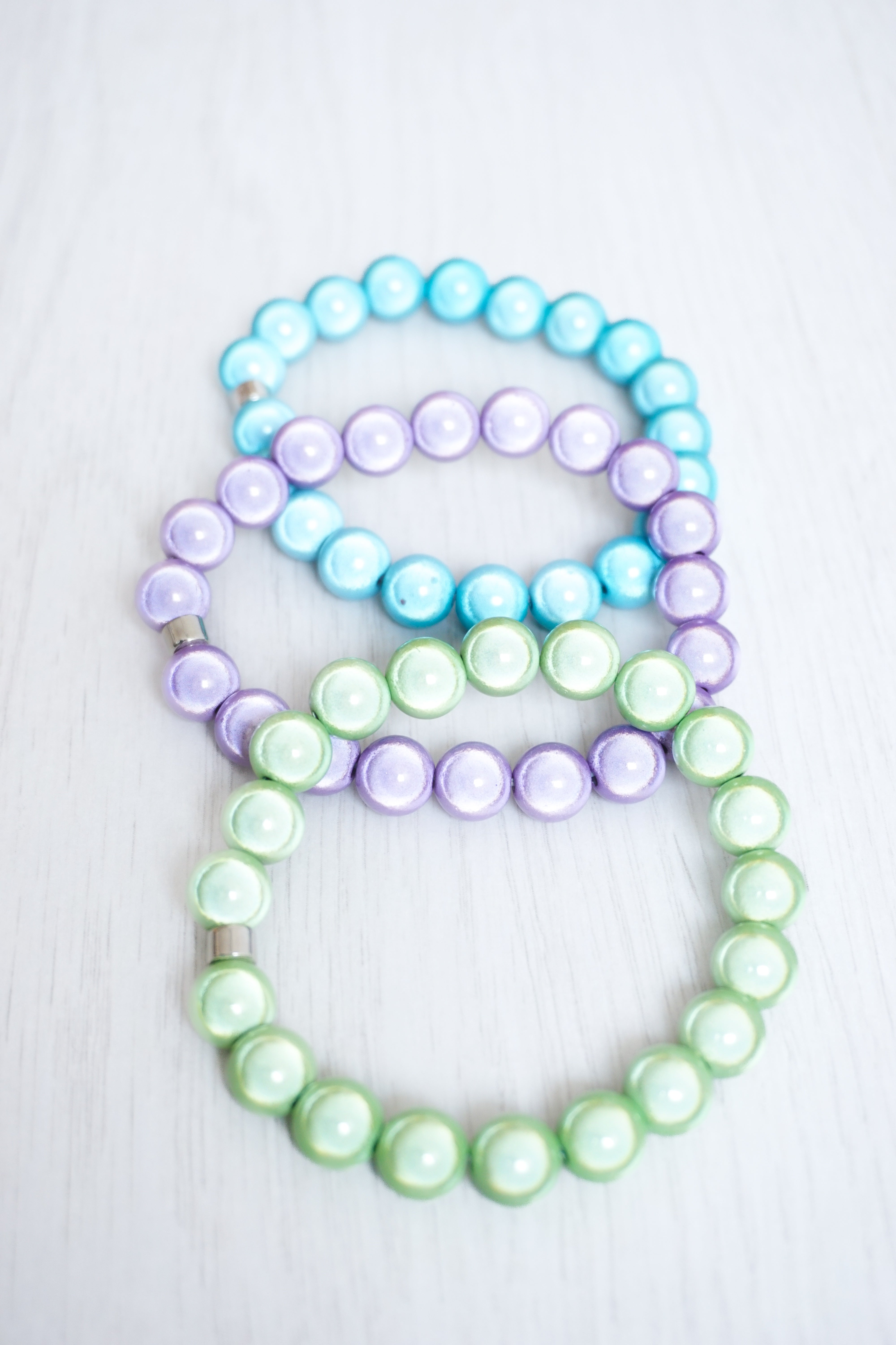 Leuchtendes Perlenarmband grün