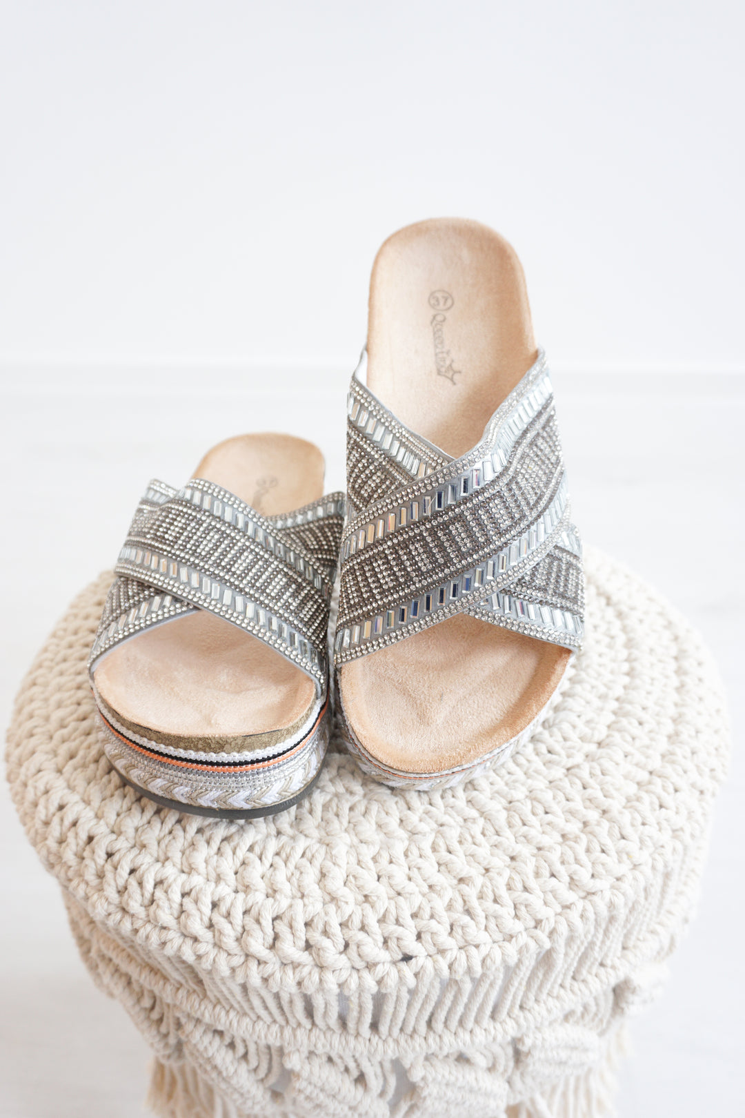 Pantolette mit Plateau „sparkle“
