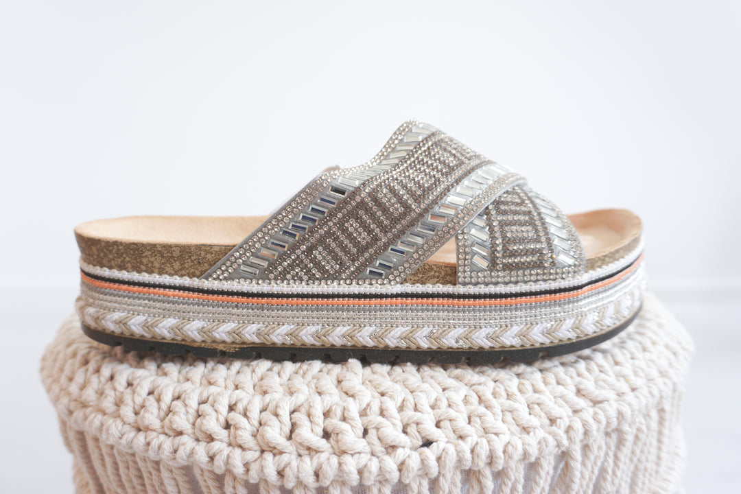 Pantolette mit Plateau „sparkle“