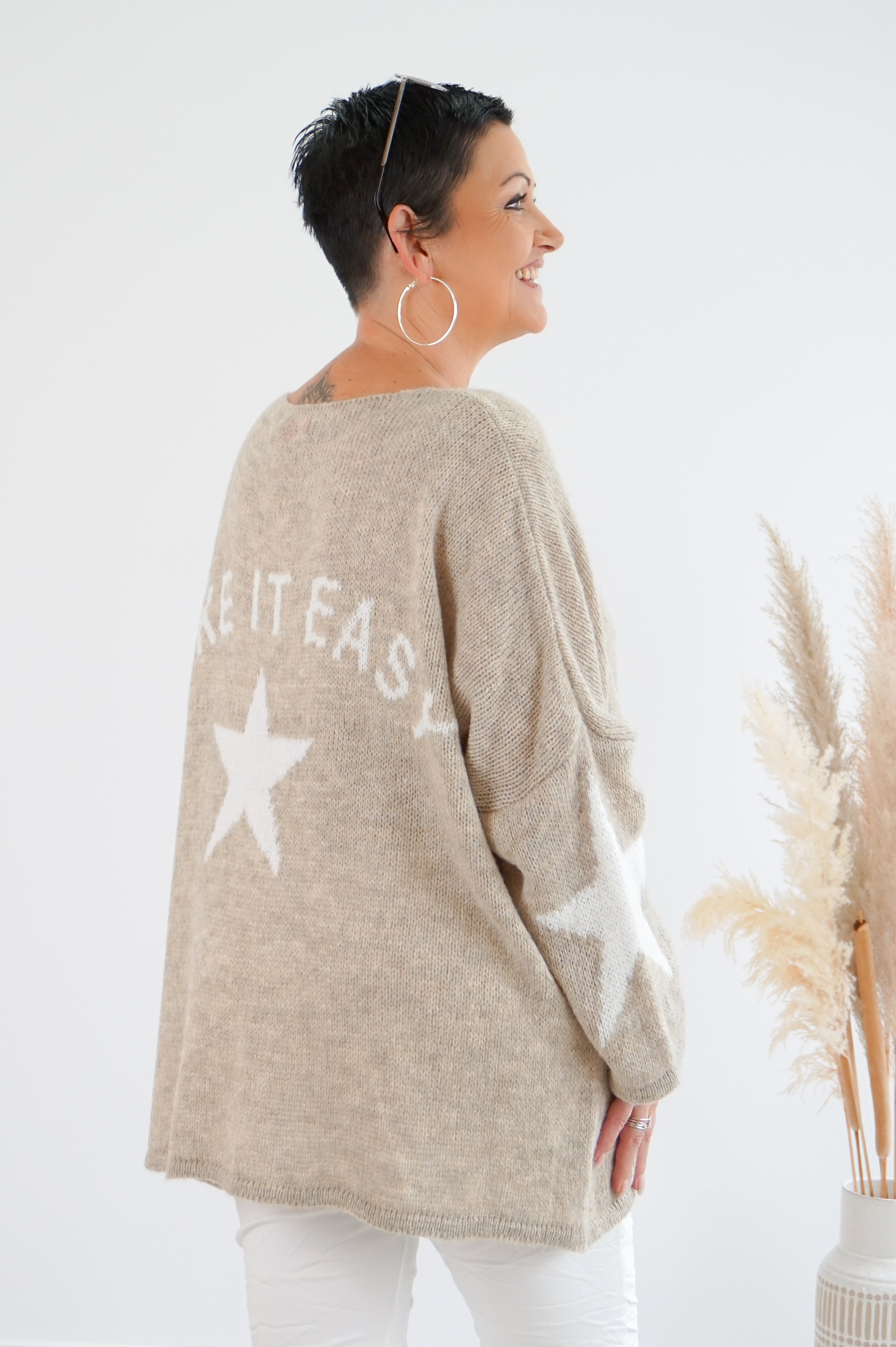 Strickpulli "EASY", beige/off white